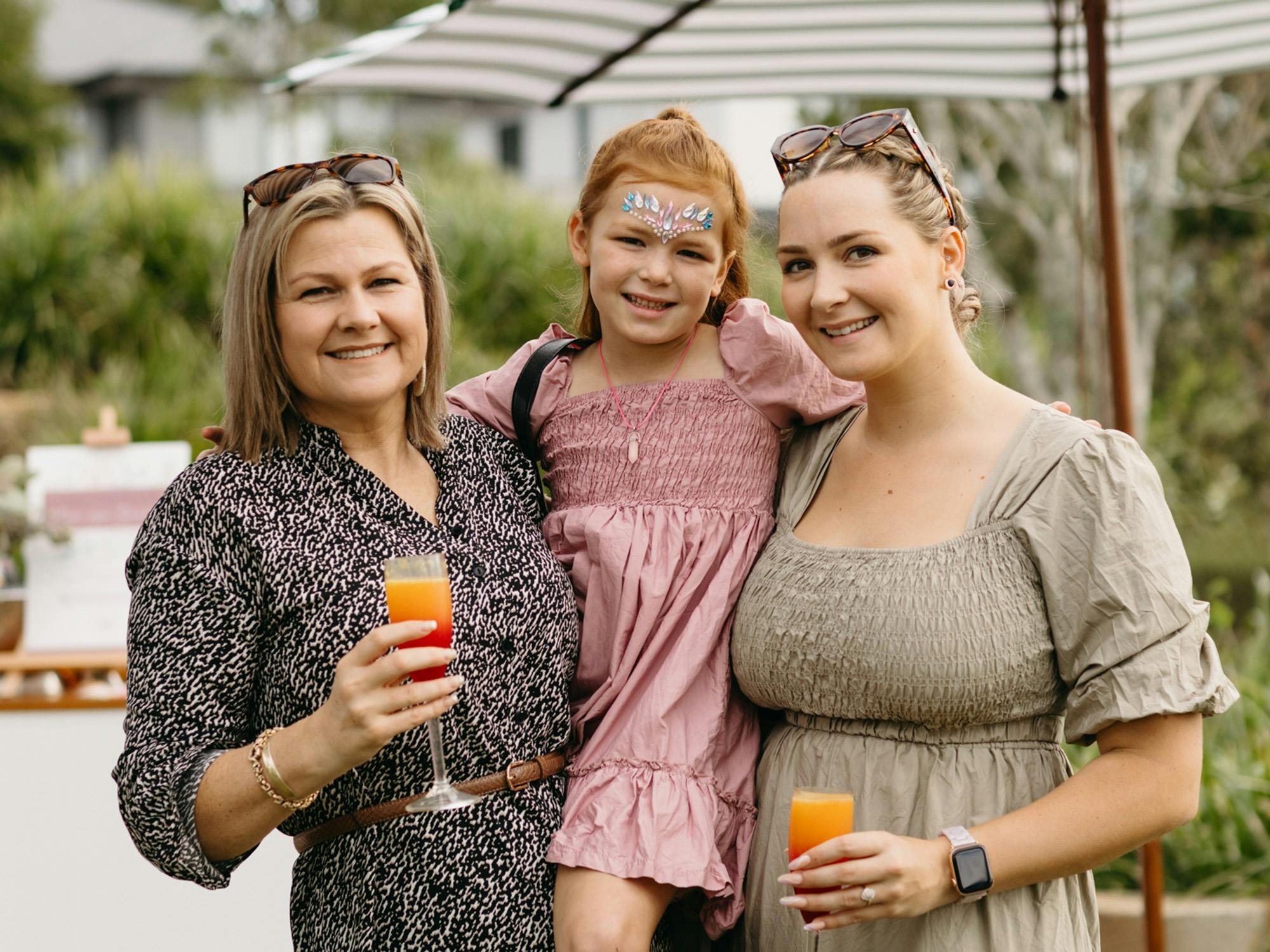 Family with mocktails