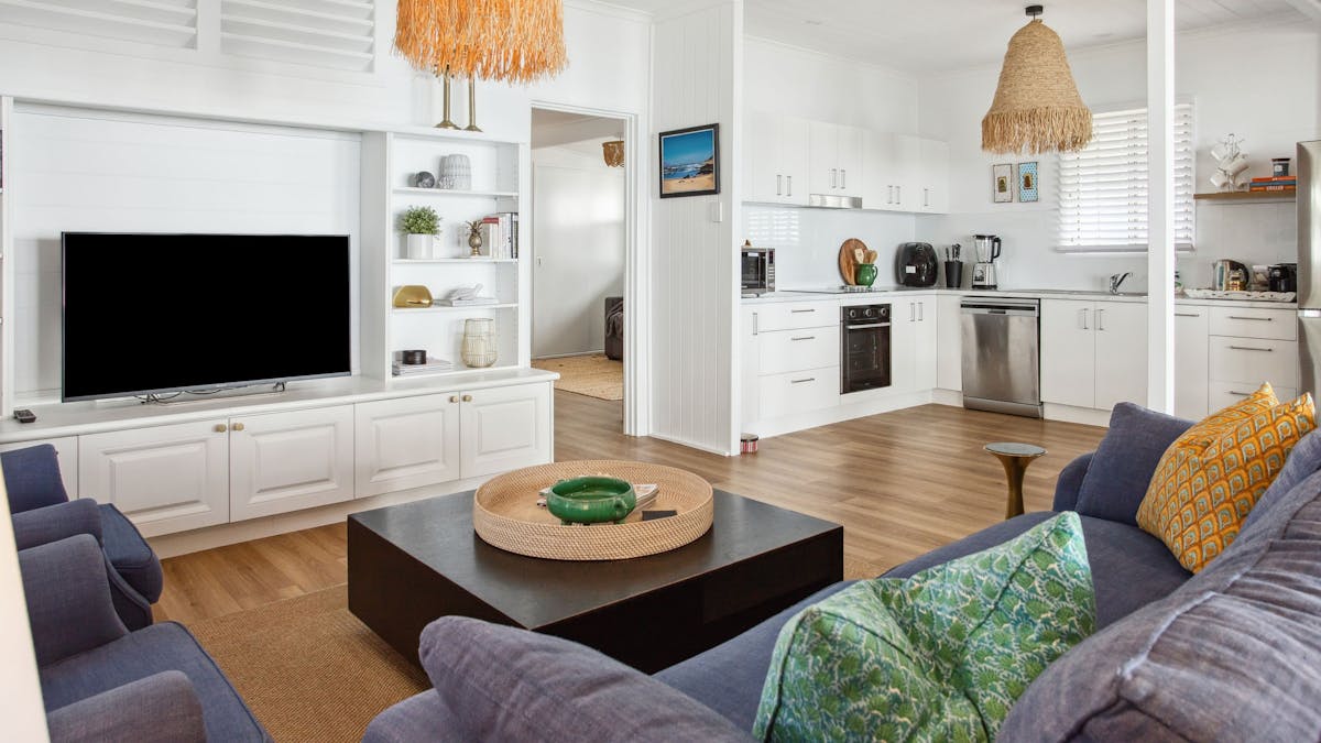 Open plan living with river views
