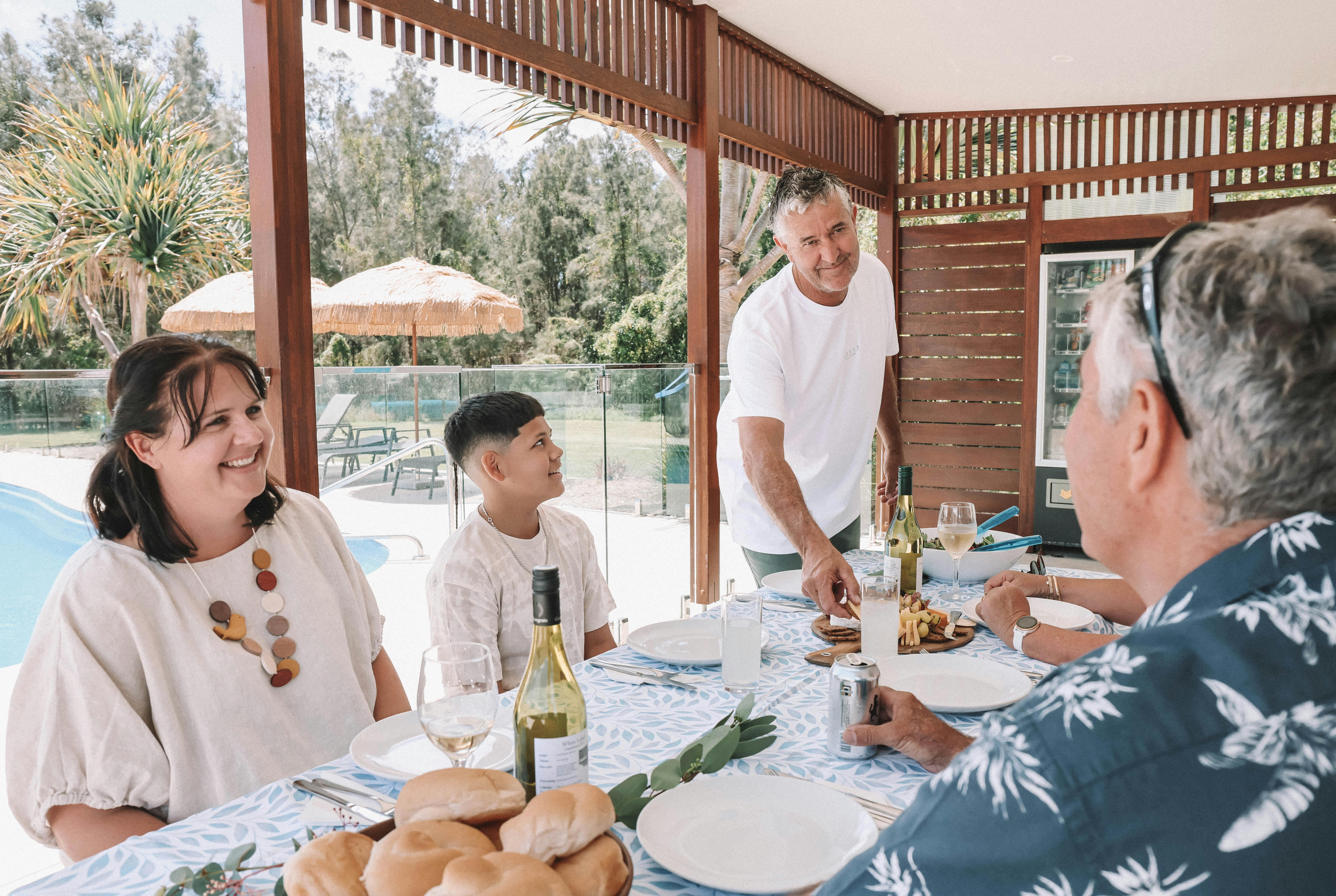 Family enjoying a BBQ