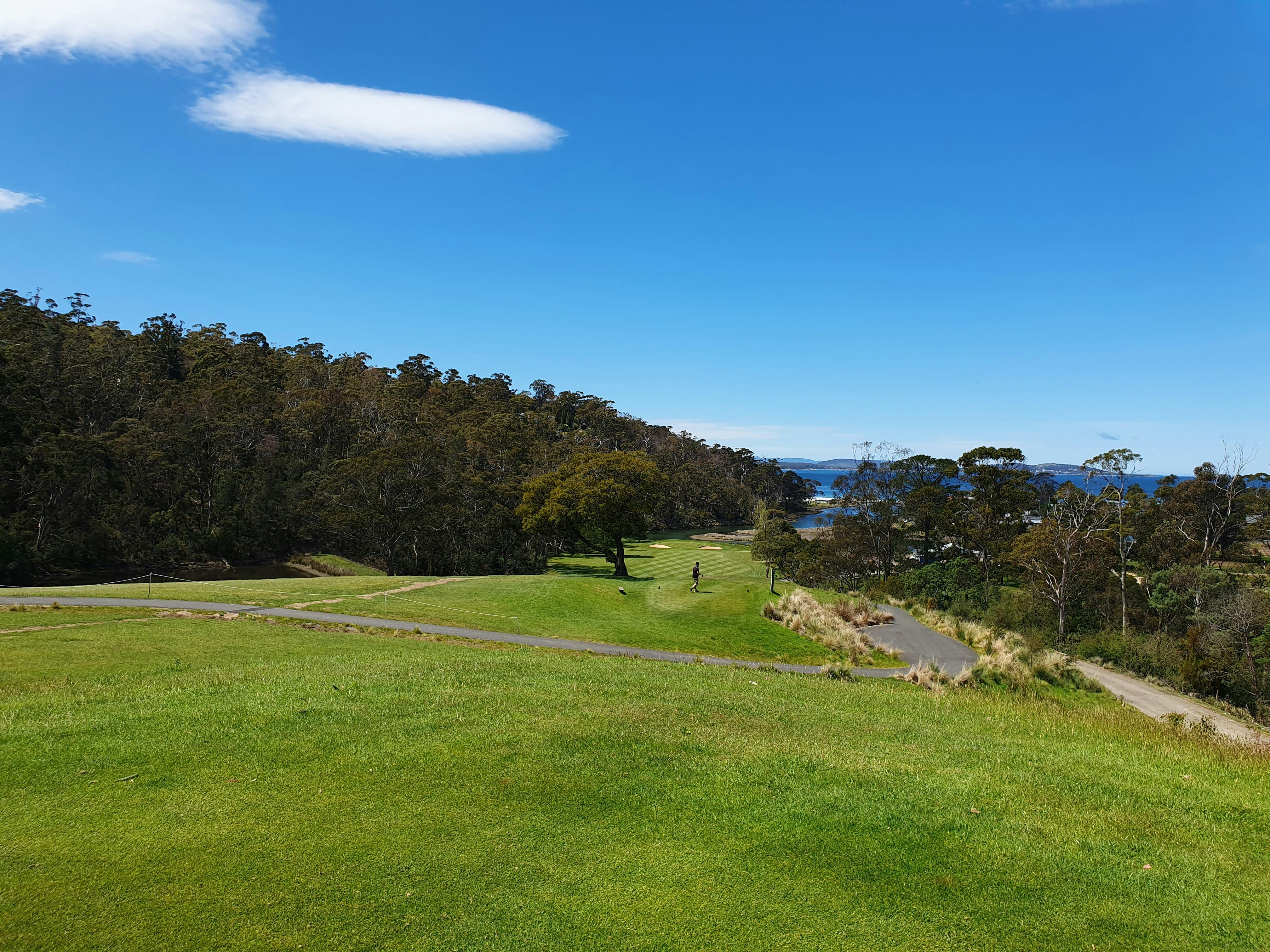 Open view down Kingston Beach Golf Course to Kingston Beach