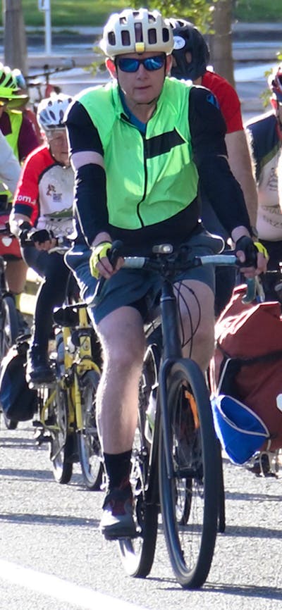 A composite image of Canberra cyclists