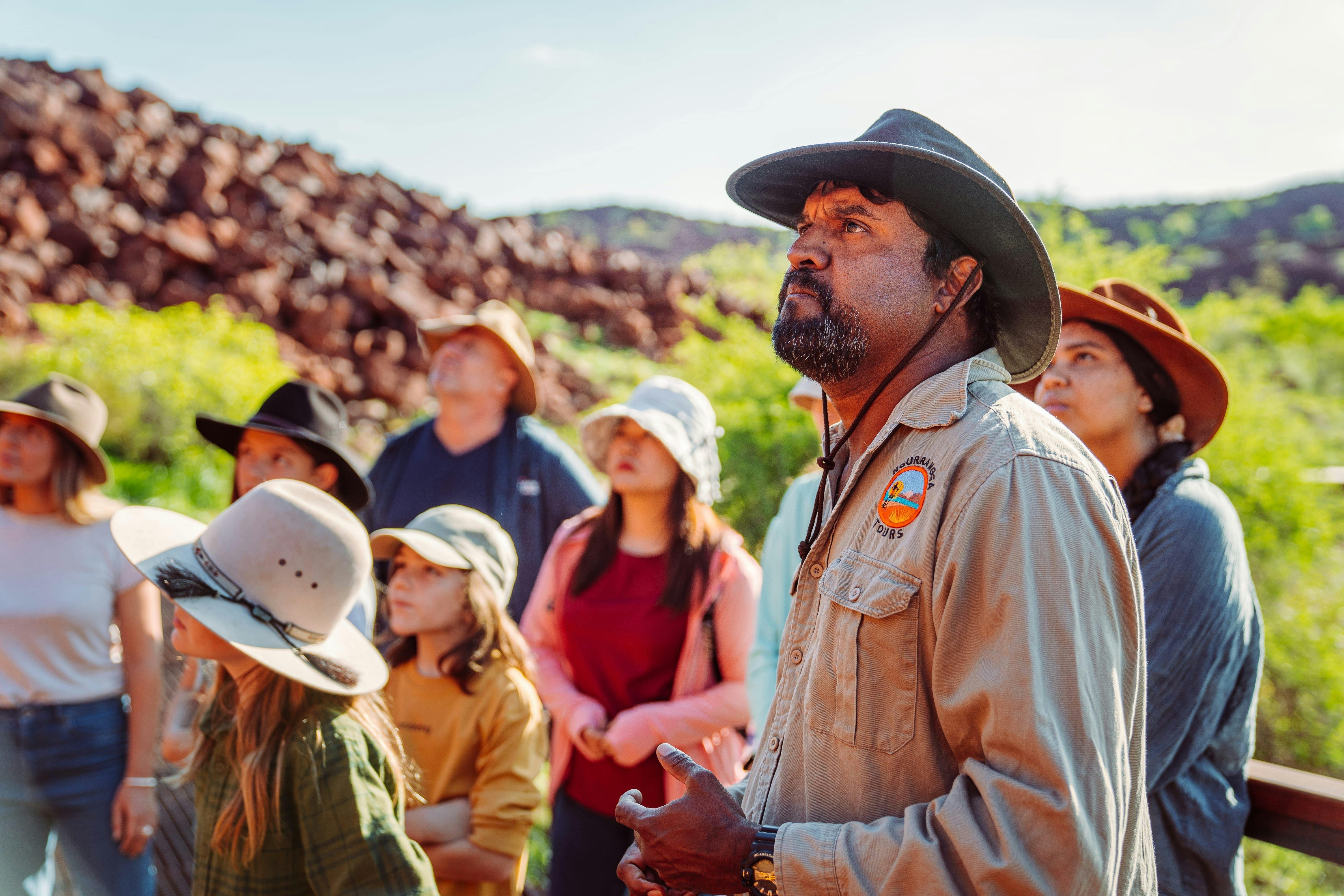 Aboriginal guided tour for the ancient Rock Art. Site nominated for World Heritage