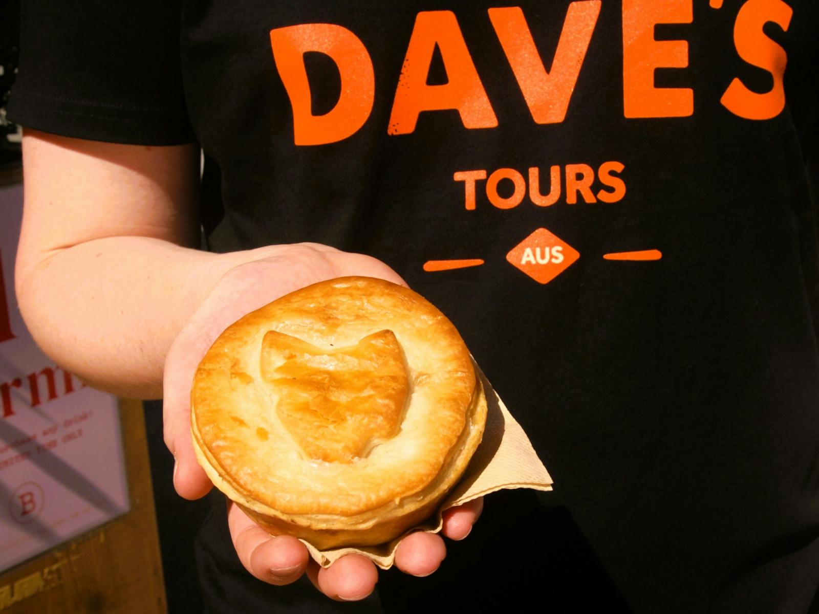 Pie in hand