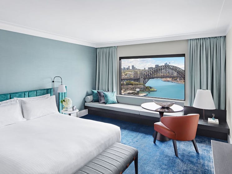 Image of entire room with views of Sydney Harbour Bridge