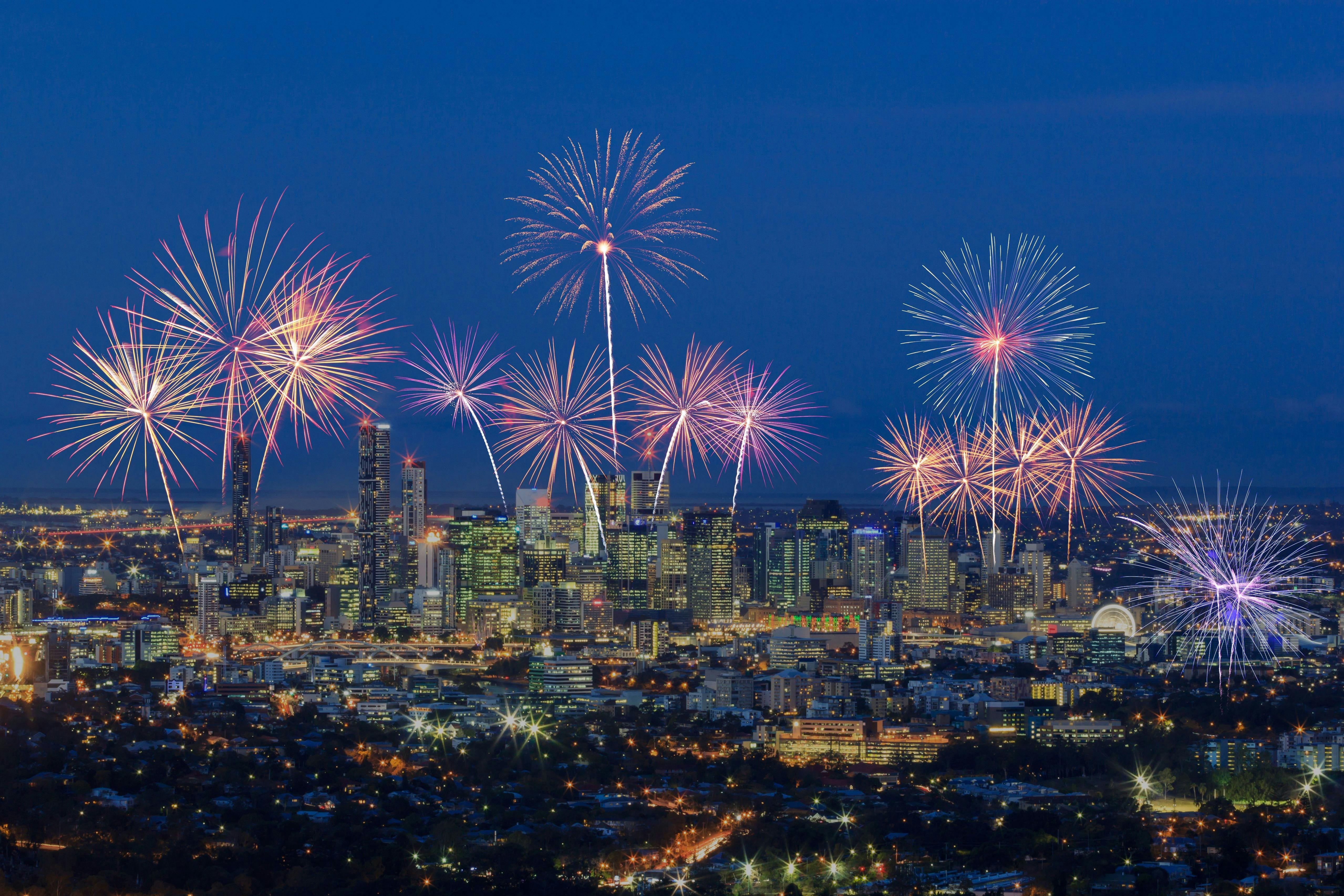fireworks at mt coottha the summit