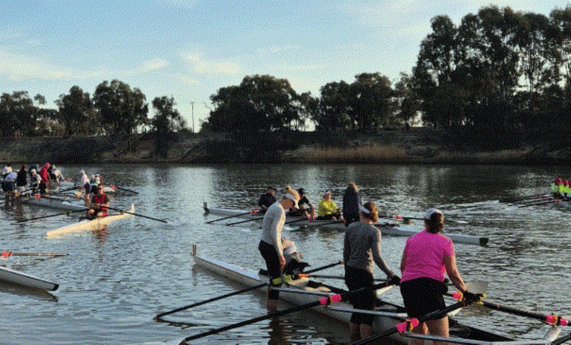Image of Rowers on river