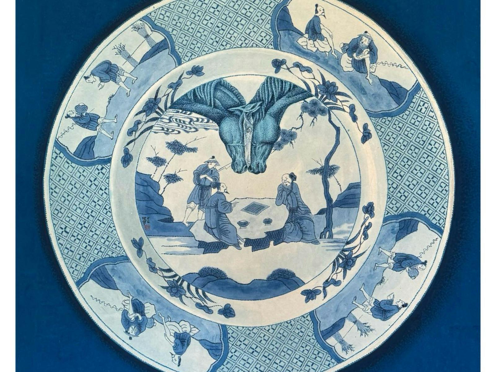 The picture shows Chen Ning's ink work.