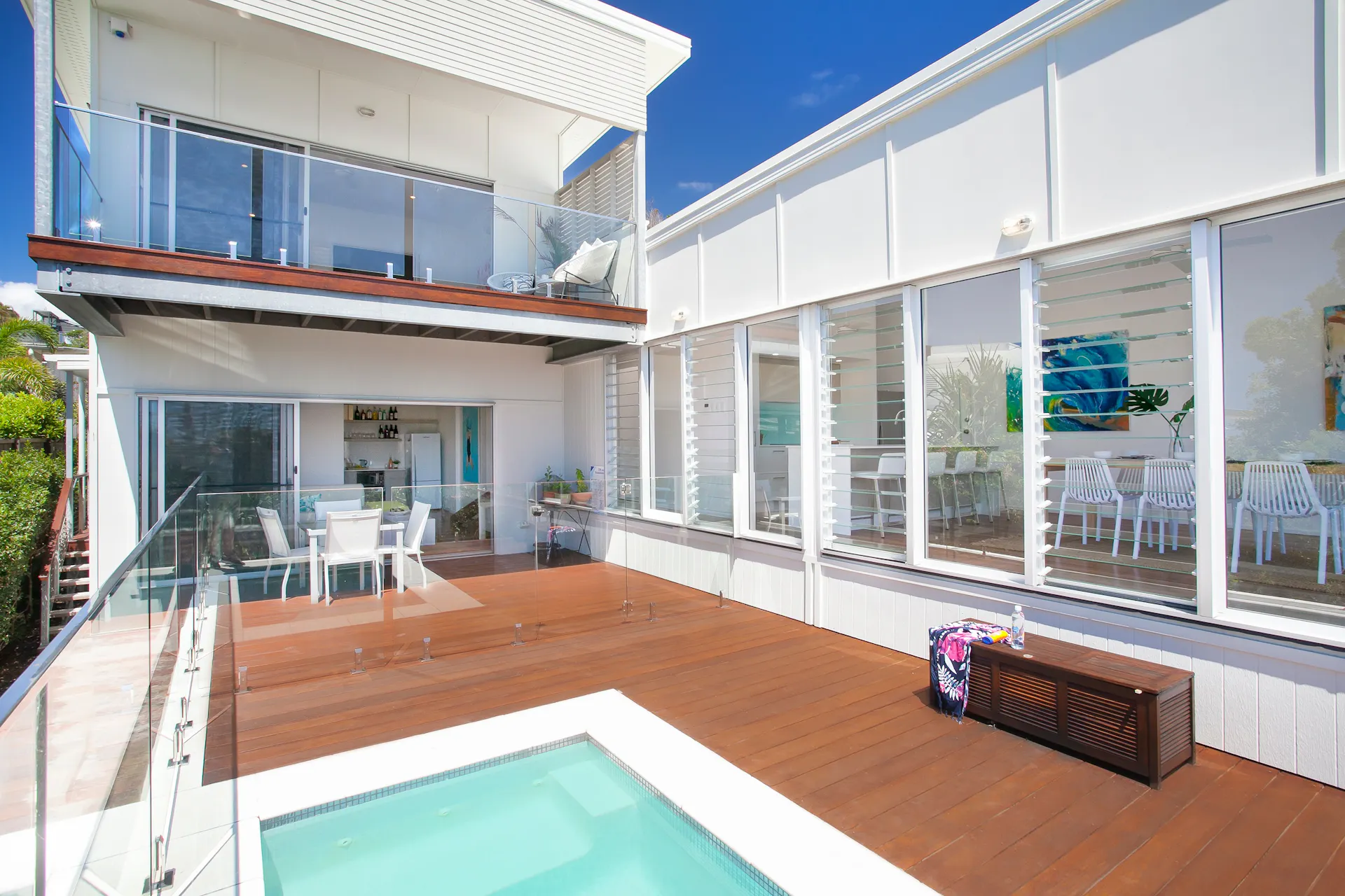 Plunge pool, Multiple indoor and outdoor living spaces, across two levels