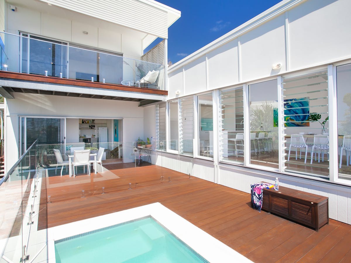 Plunge pool, Multiple indoor and outdoor living spaces, across two levels