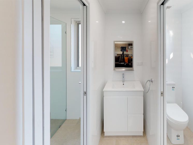Jindabyne's bathroom in the two bedroom apartment