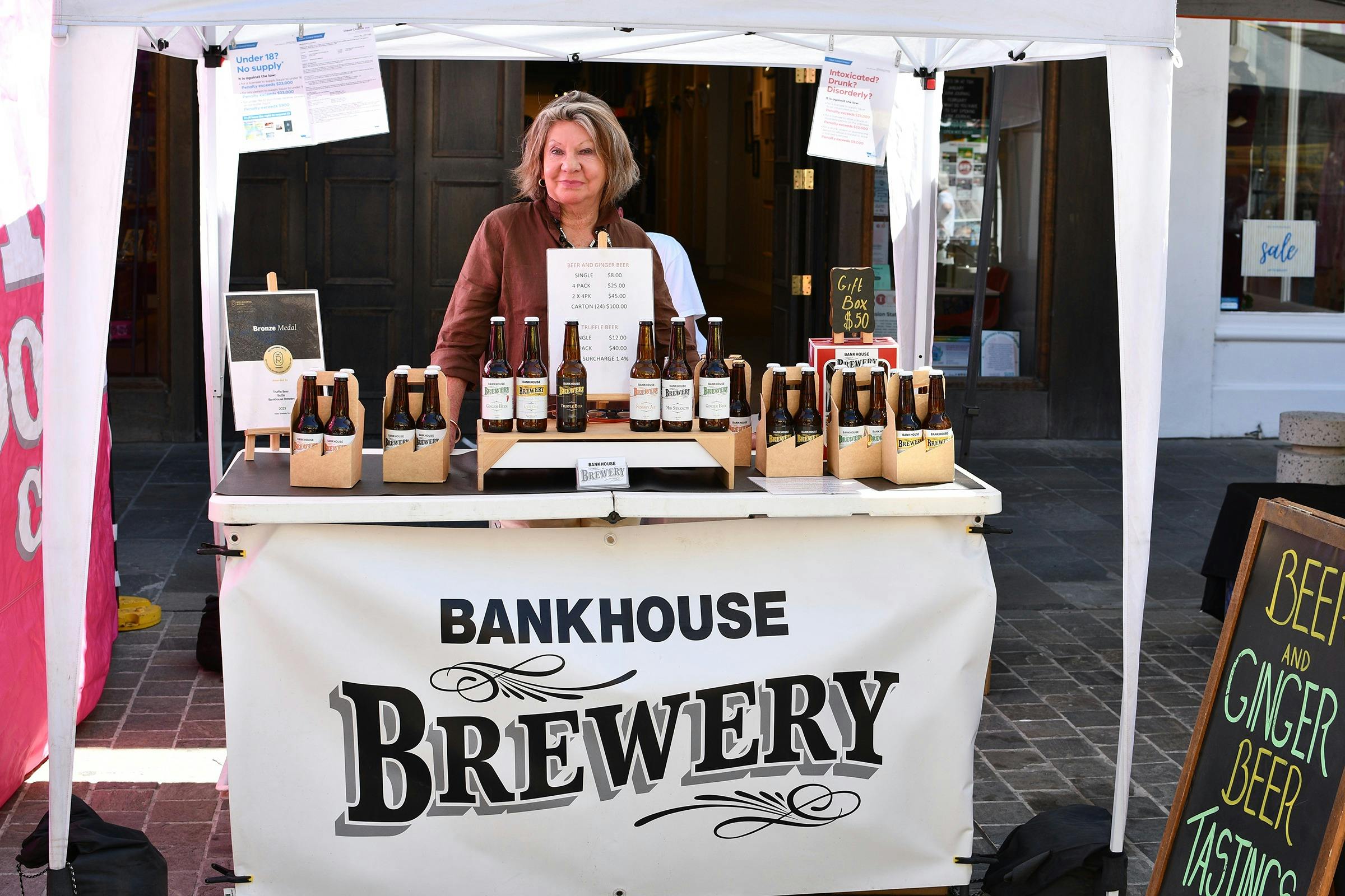 The Bank House Brewery stallholder in their stall