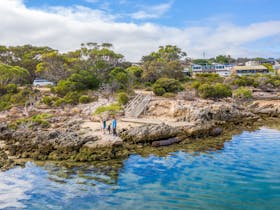 The Oyster Walk car park at Snapper Point where stairs can take you to a rock ledge