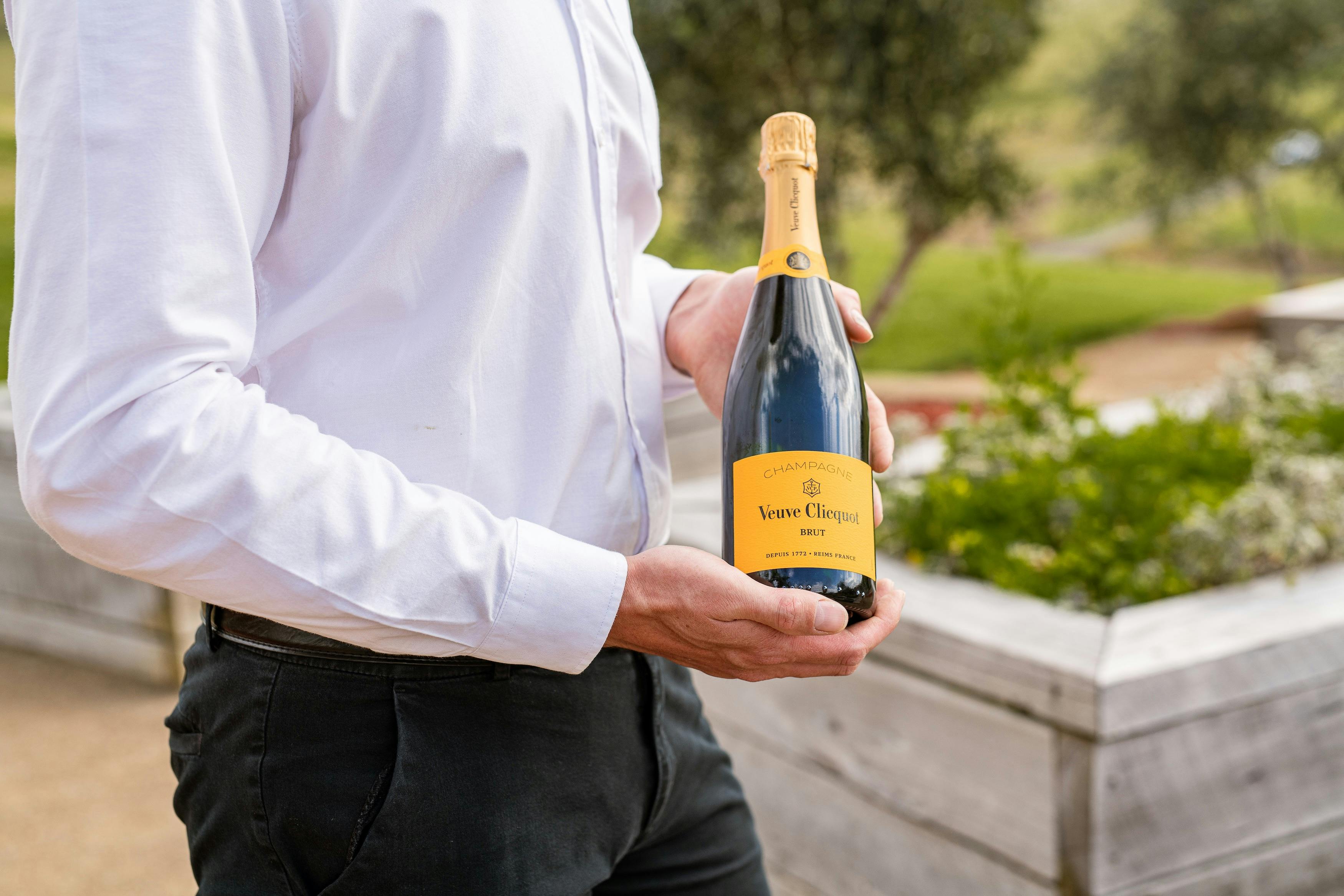 Champagne in garden