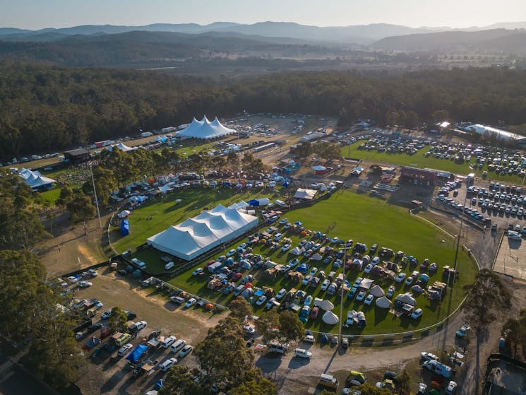 Drone photo of Wanderer Festival grounds