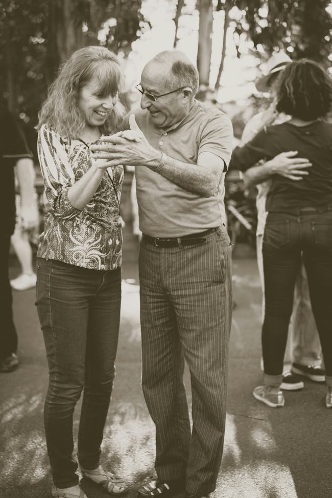 Older couple dancing the waltz