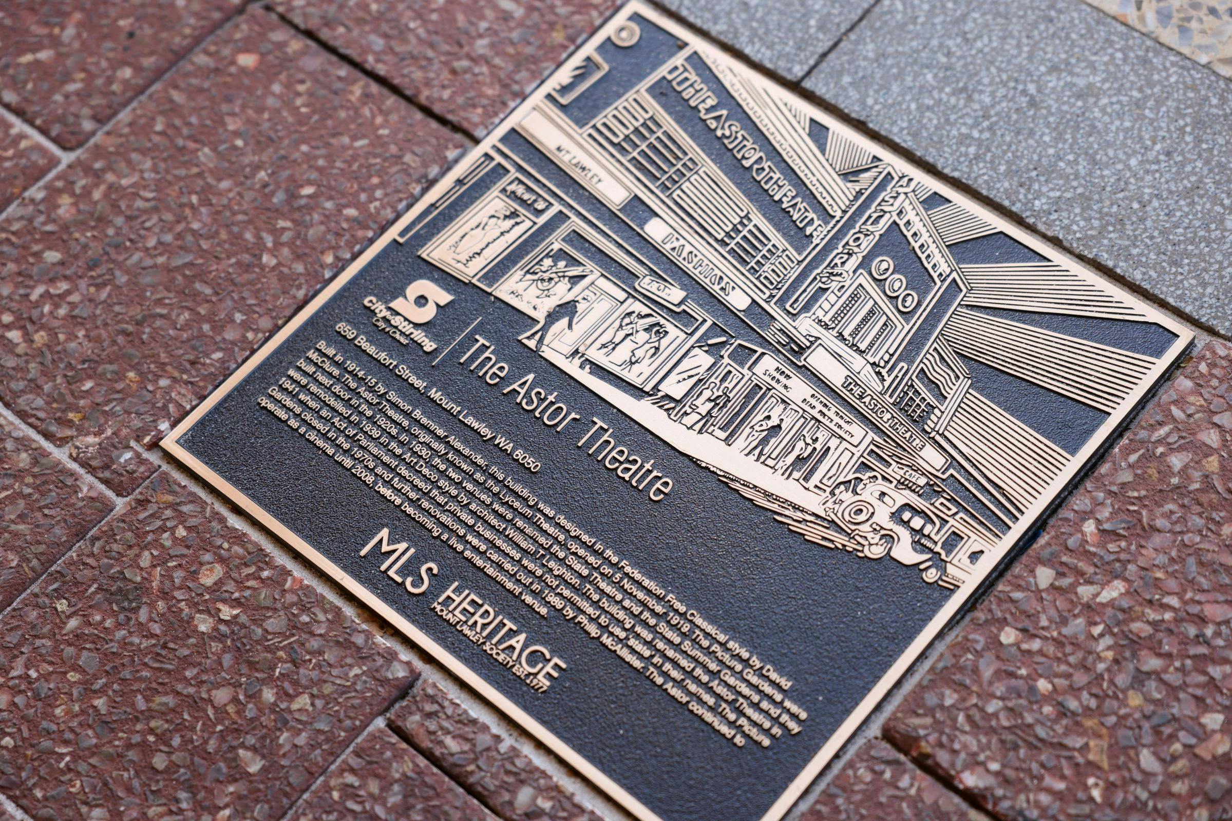 Astor Theatre Plaque