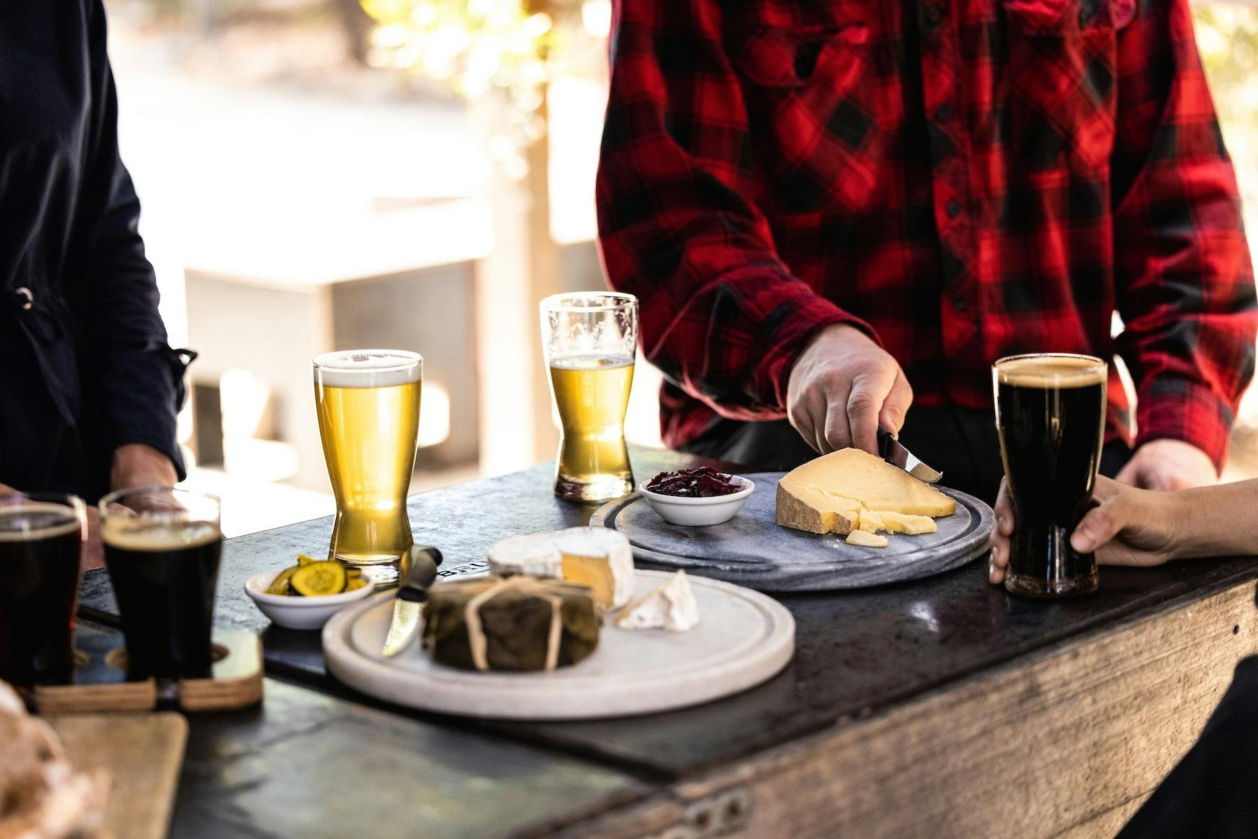 Beer and cheese tasting