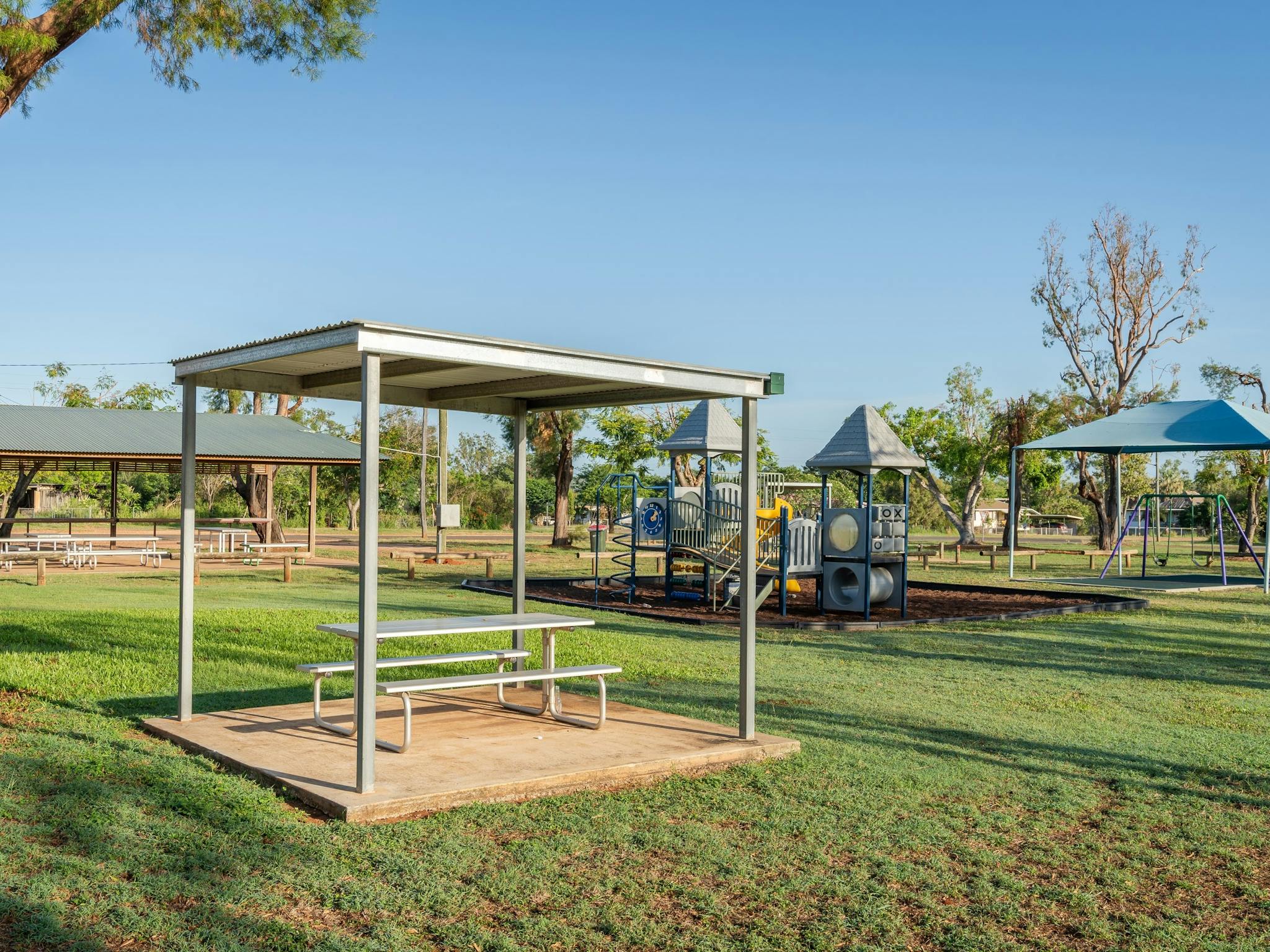 Mackenzie Park includes picnic facilities and a playground. Mackenzie Park includes picnic facilities and a playground.