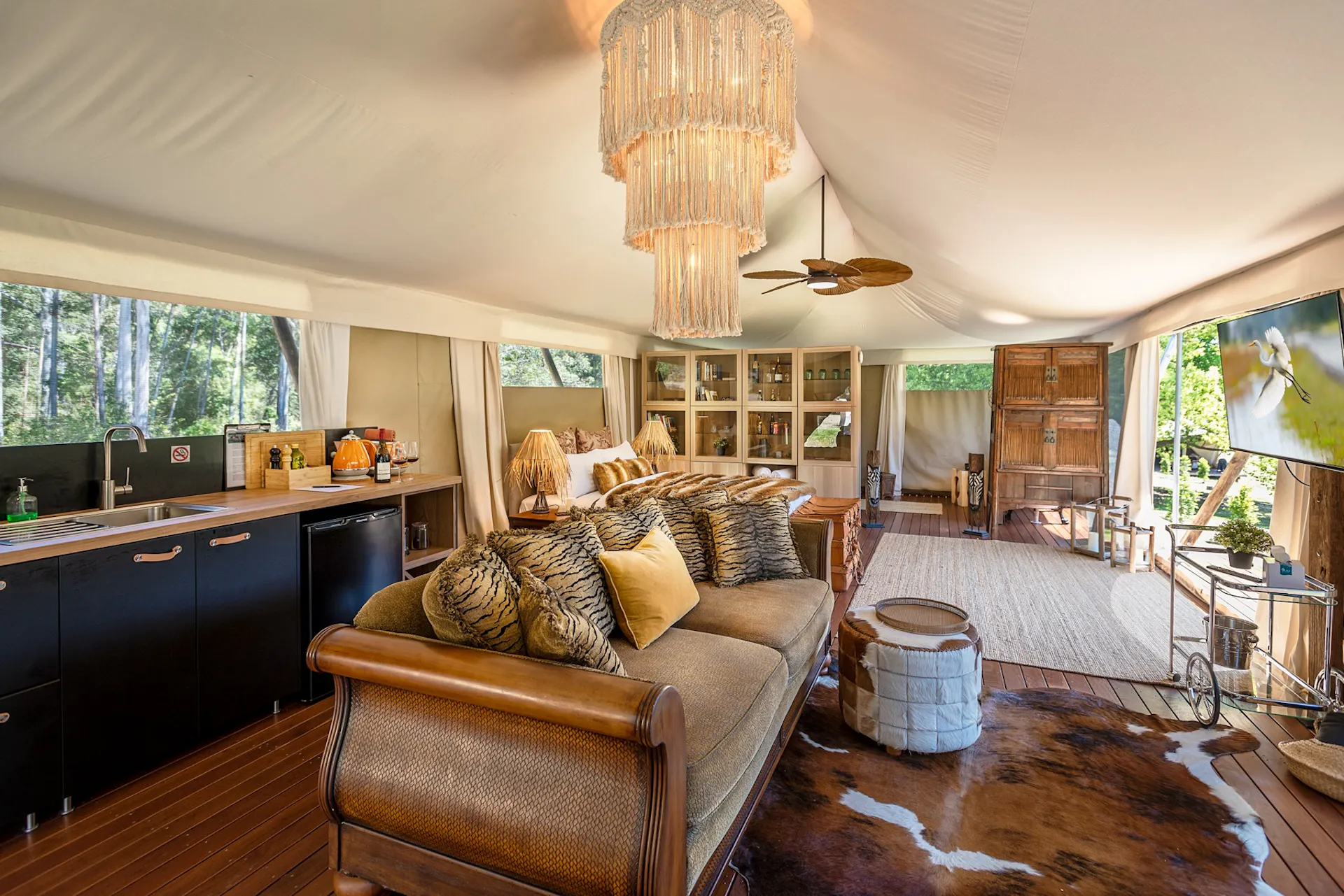 Our most secluded and luxurious Safari tent.... Out of Africa stands at the end of our valley