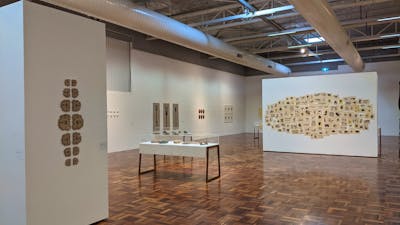 Installation view of Angela Valamanesh' touring exhibition