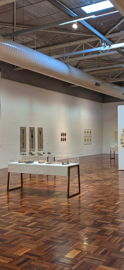 Installation view of Angela Valamanesh' touring exhibition