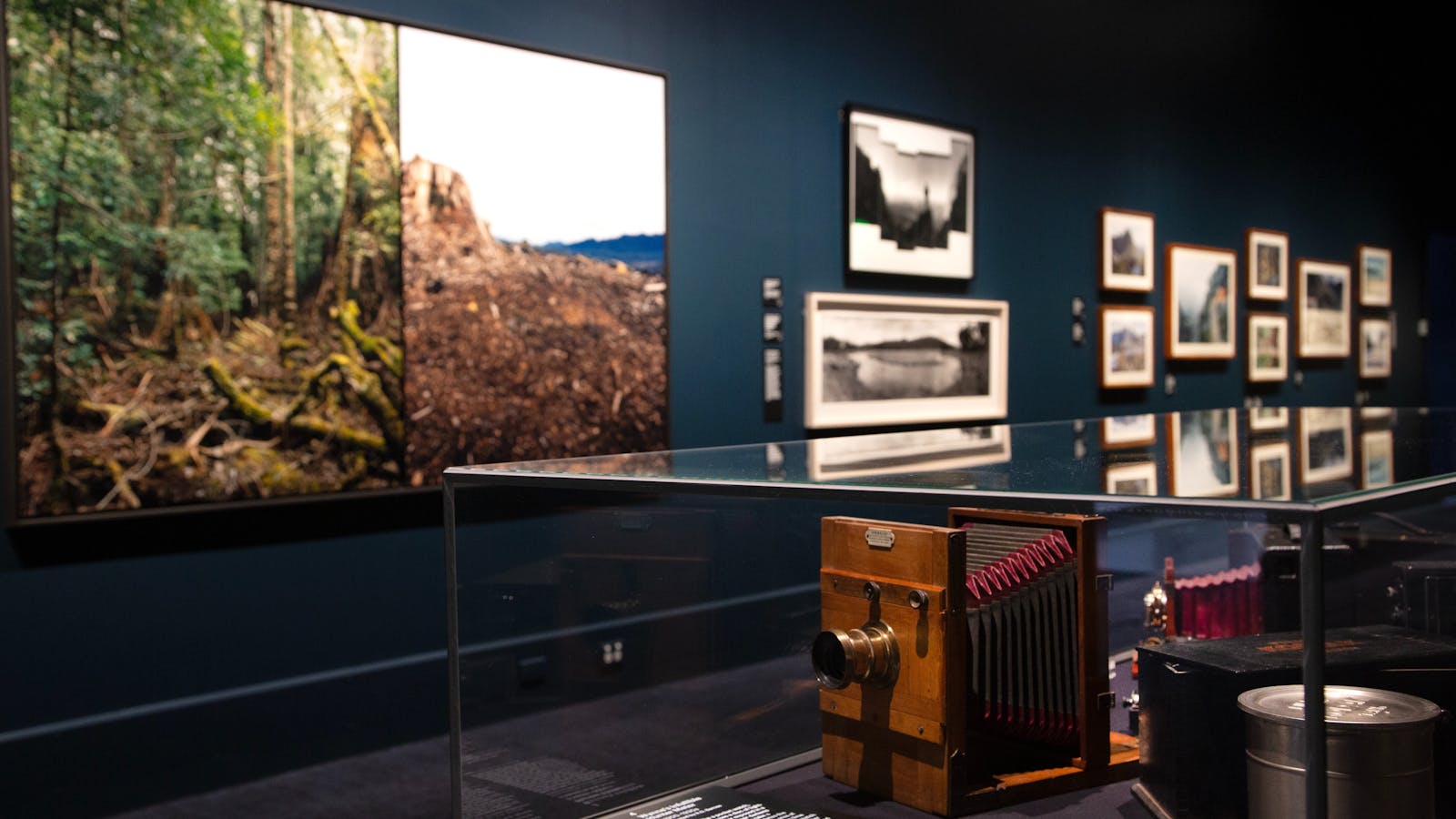 Installation view, EXPOSED LANDS: 100 Years of Tasmanian Landscape Photography , TMAG