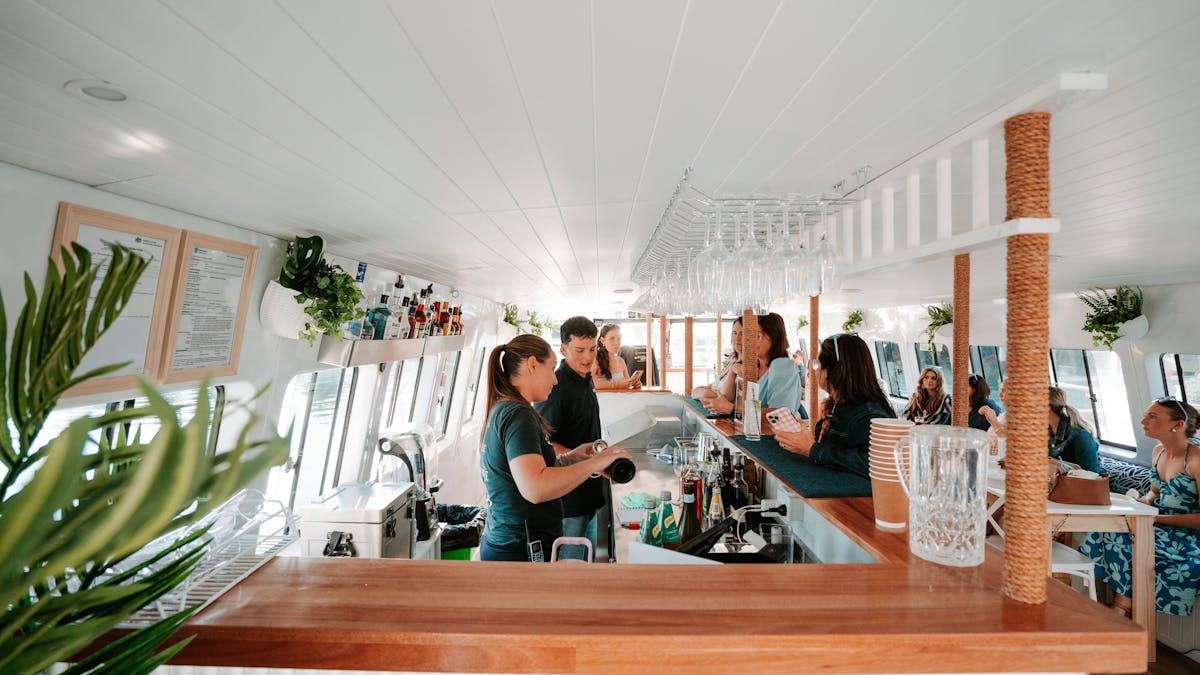 Downstairs Cocktail Bar onboard The Boat Mooloolaba