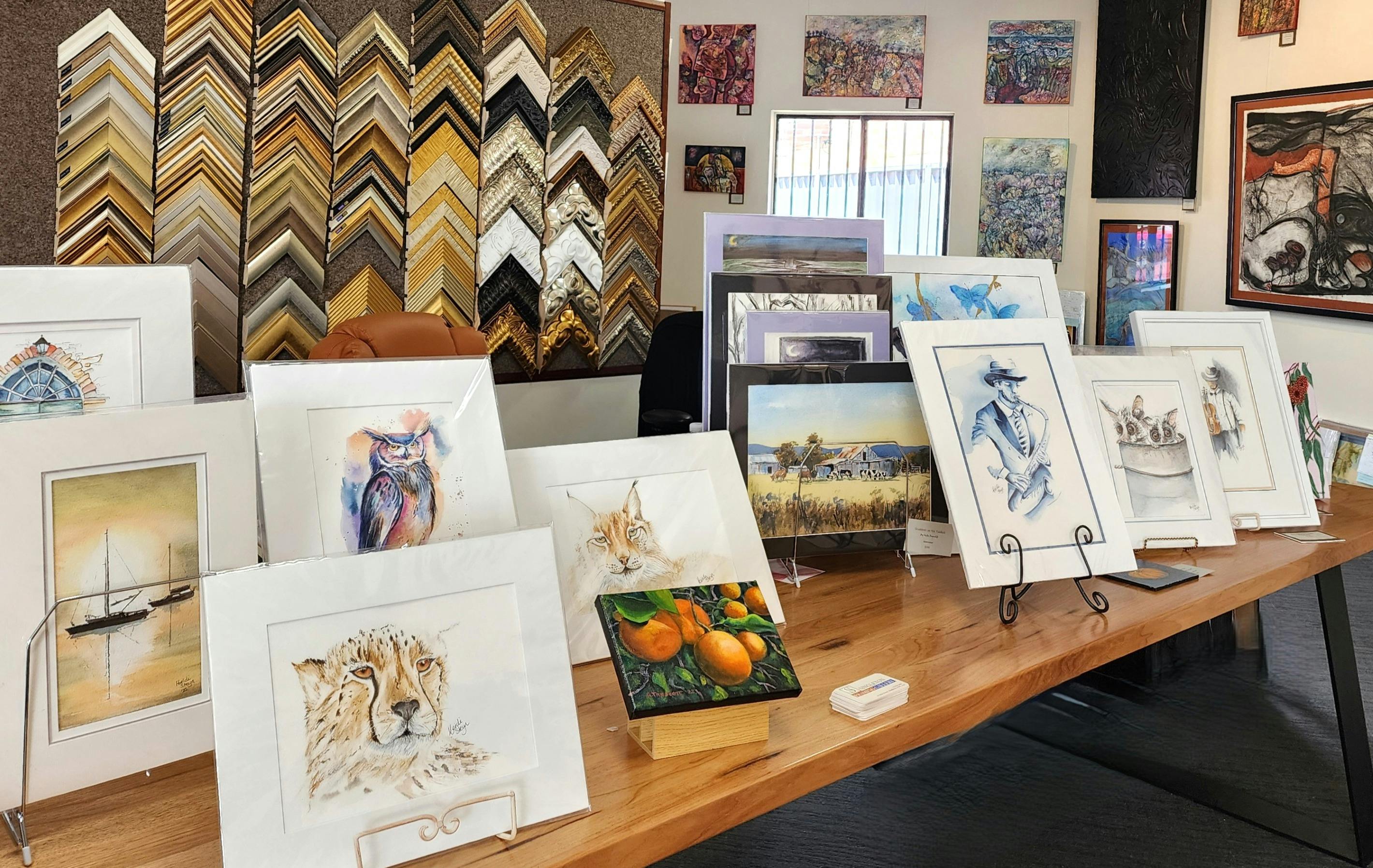 Artworks by Hunter Valley artists - in acrylics, watercolour, inks, oils, pastels and metal art