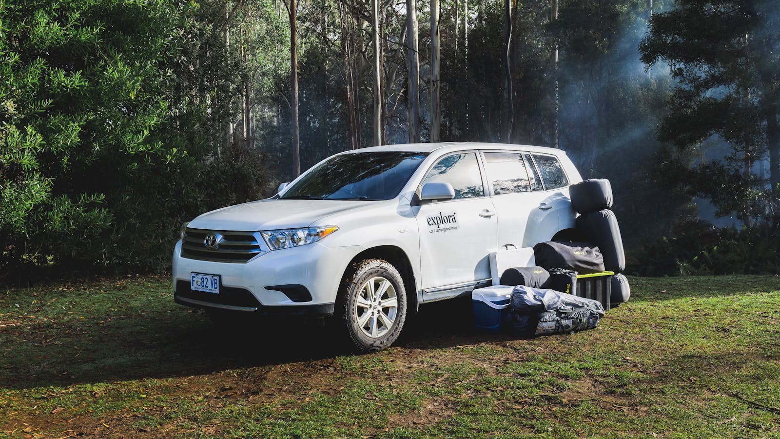 A Toyota Kluger with all the camping gear that comes included at no extra cost