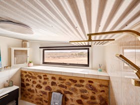 A open shower with breath taking views