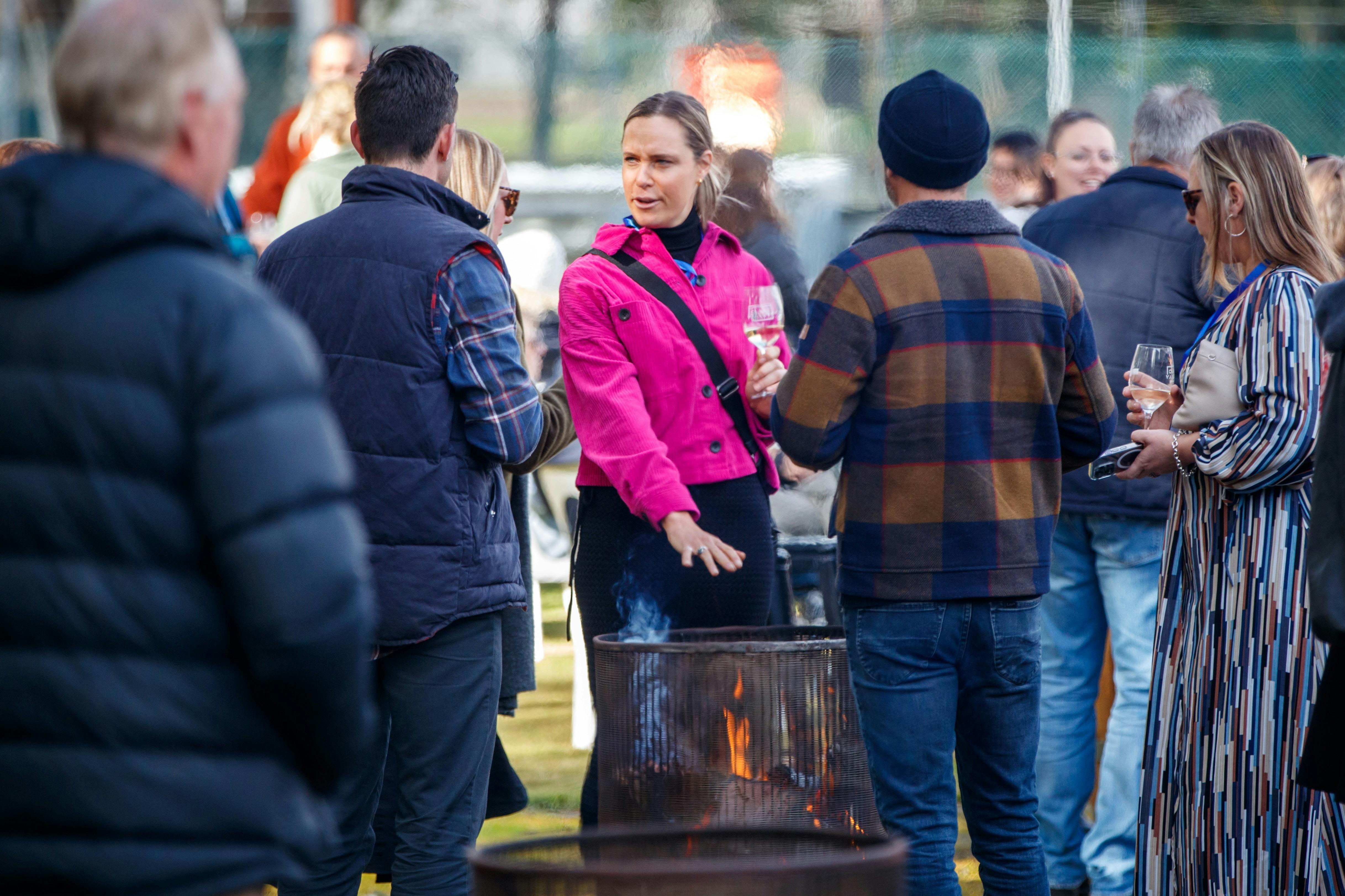 People around the fire