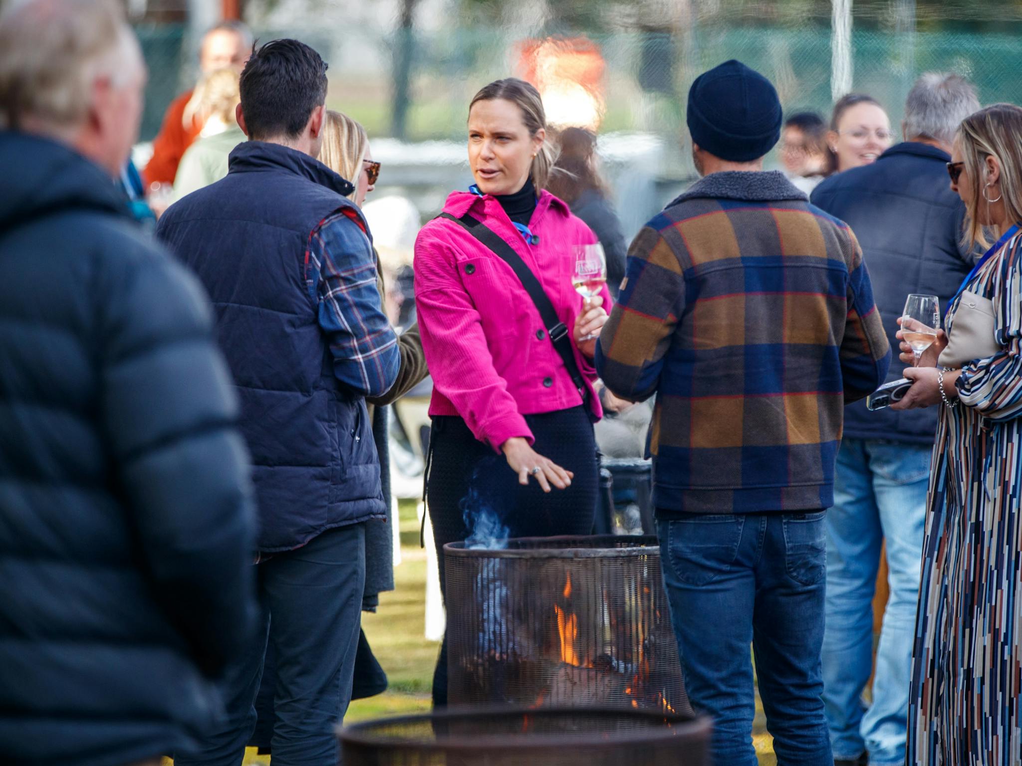 People around the fire