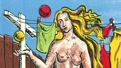 Birth of Venus parody