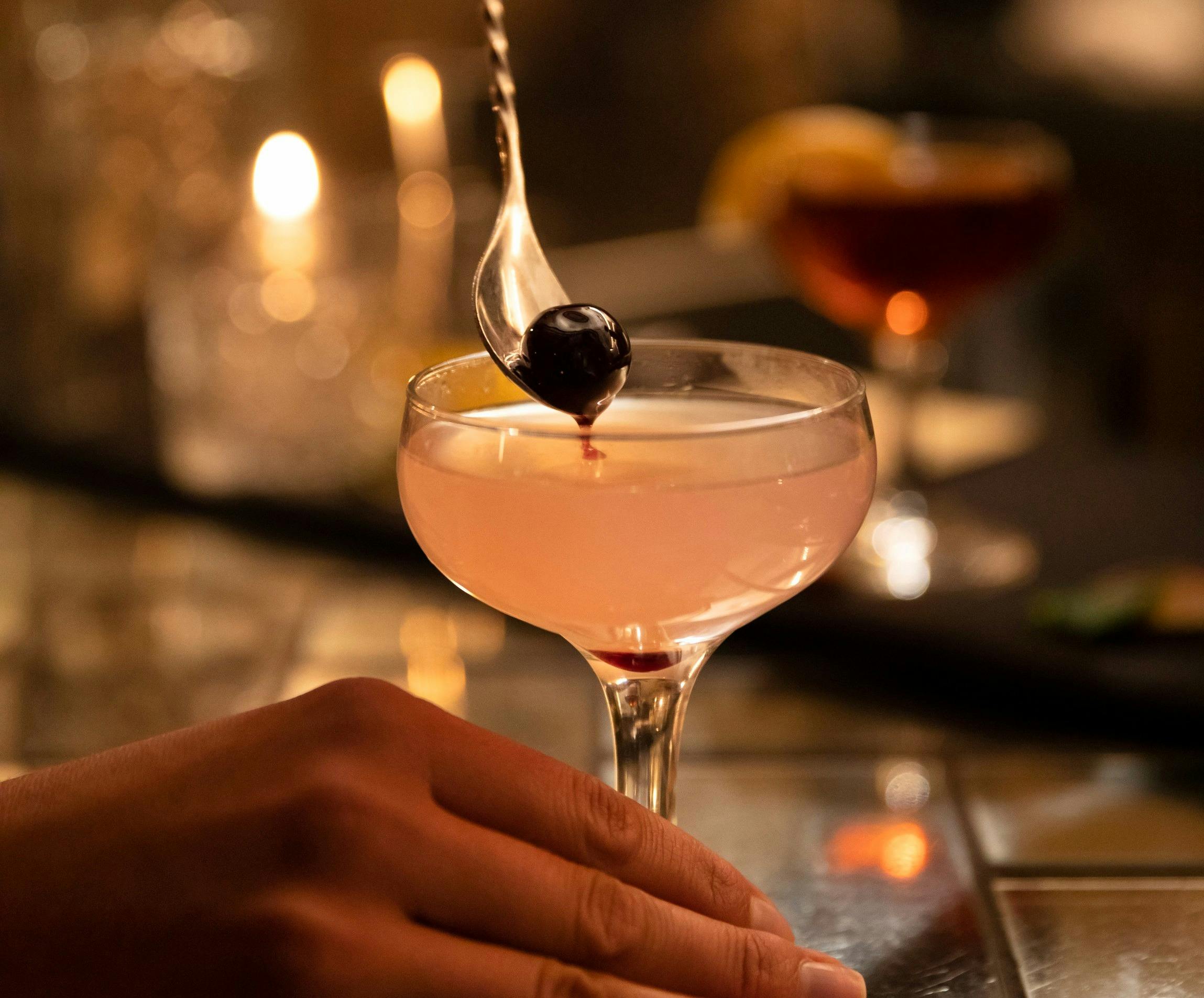 Cocktail being prepared at Palmer and Co., Sydney