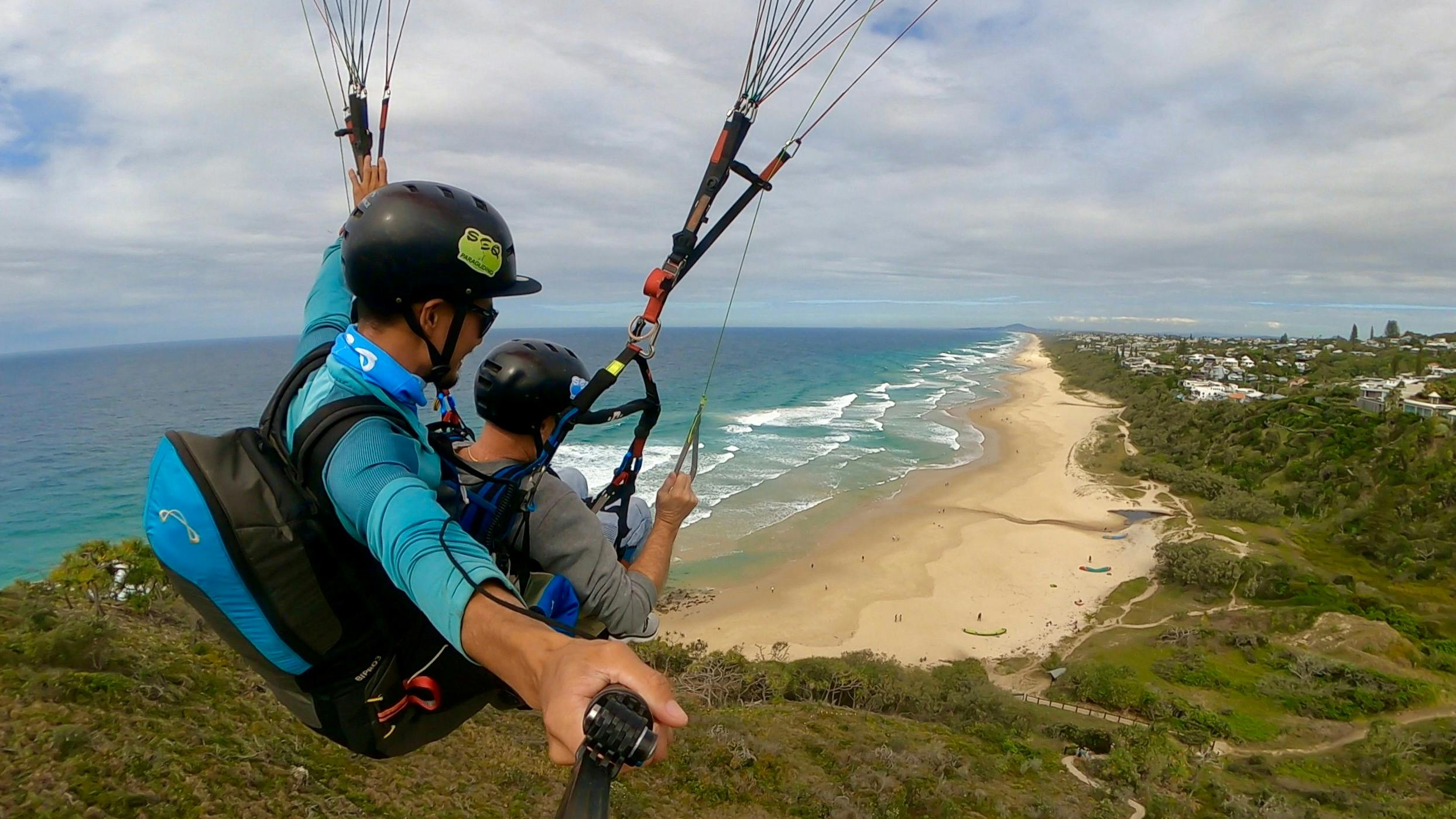 Tandem Paragliding at the northern end of Sunshine Beach, Noosa