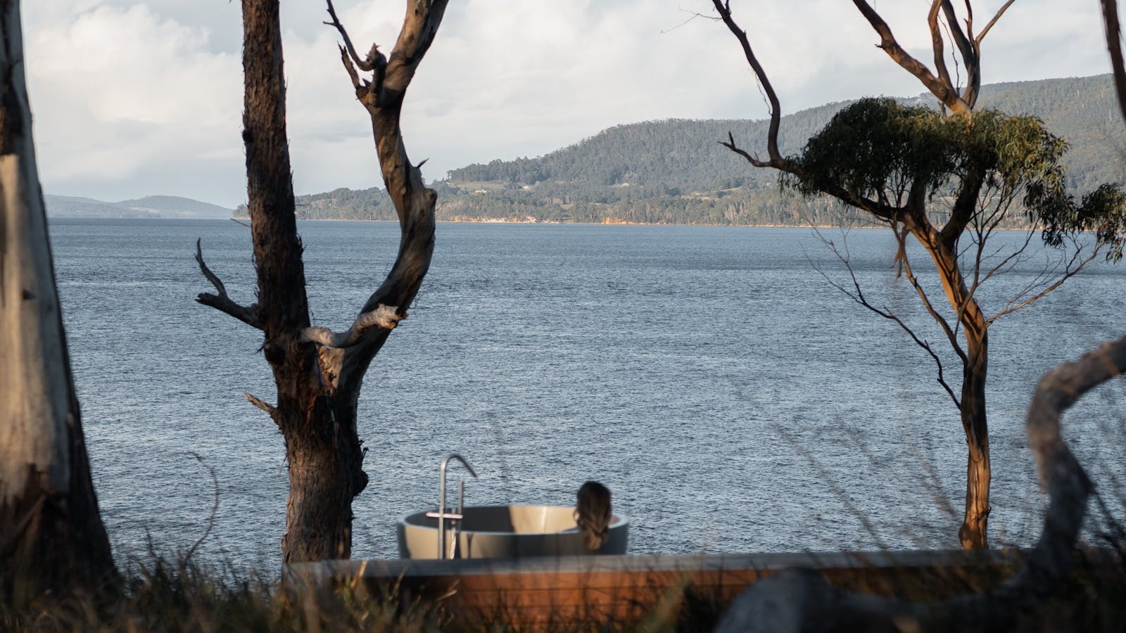 Soaking in Tunnel's outdoor bath