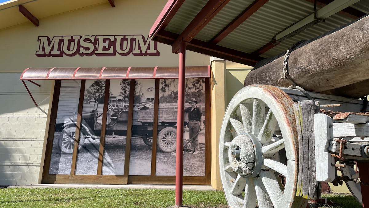 Old logging wagon at Landsborough Museum