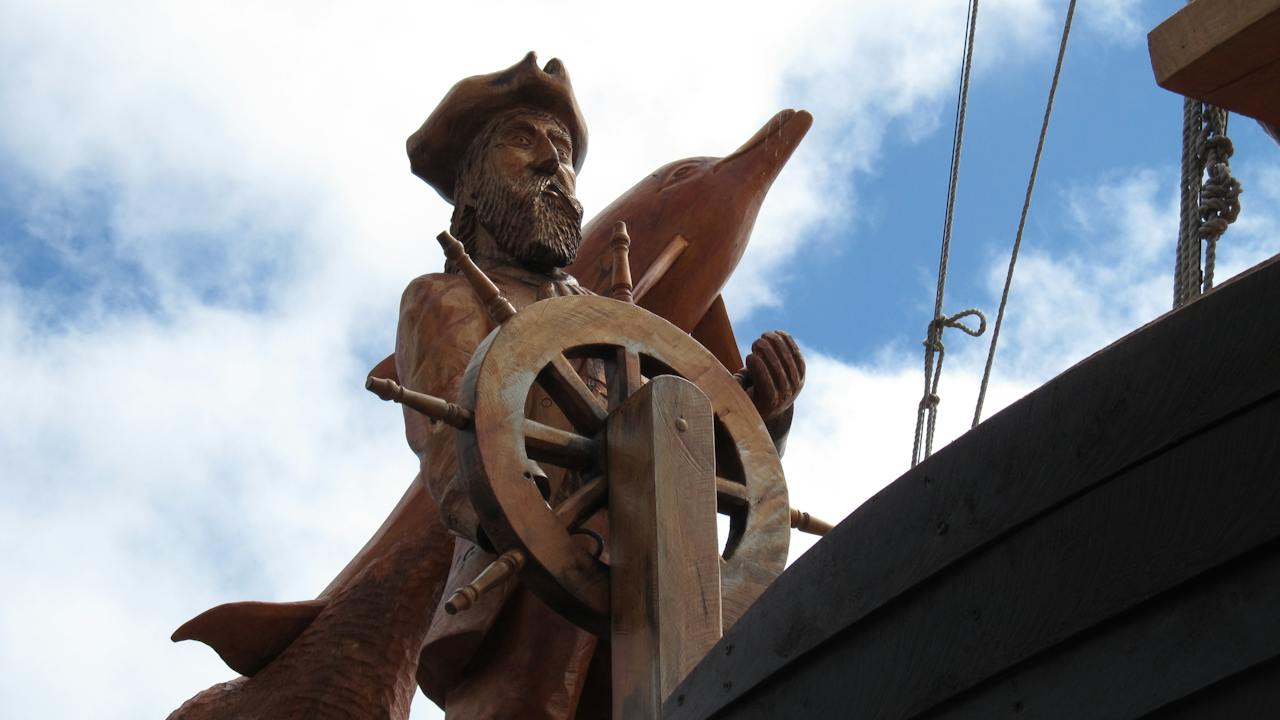 Sea Captain and Dolphin