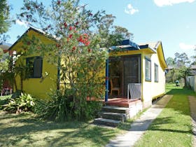 Yellow cottage front Yellow cottage front