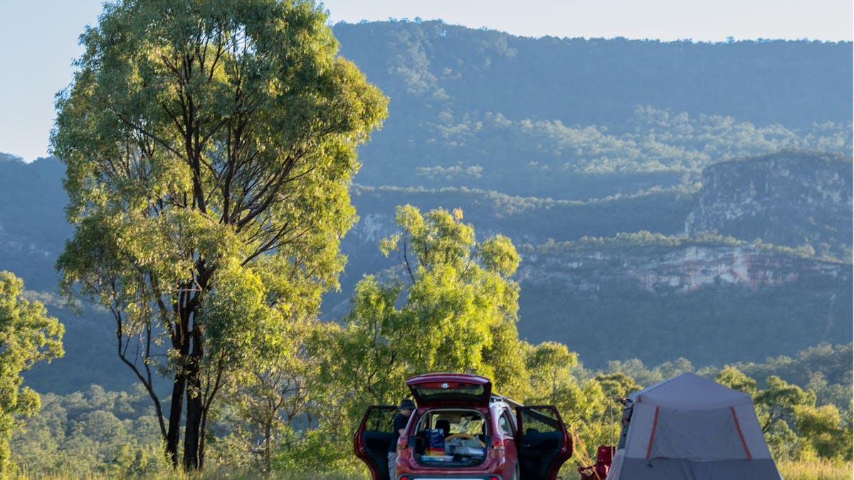 image of car and tent at sandstone park