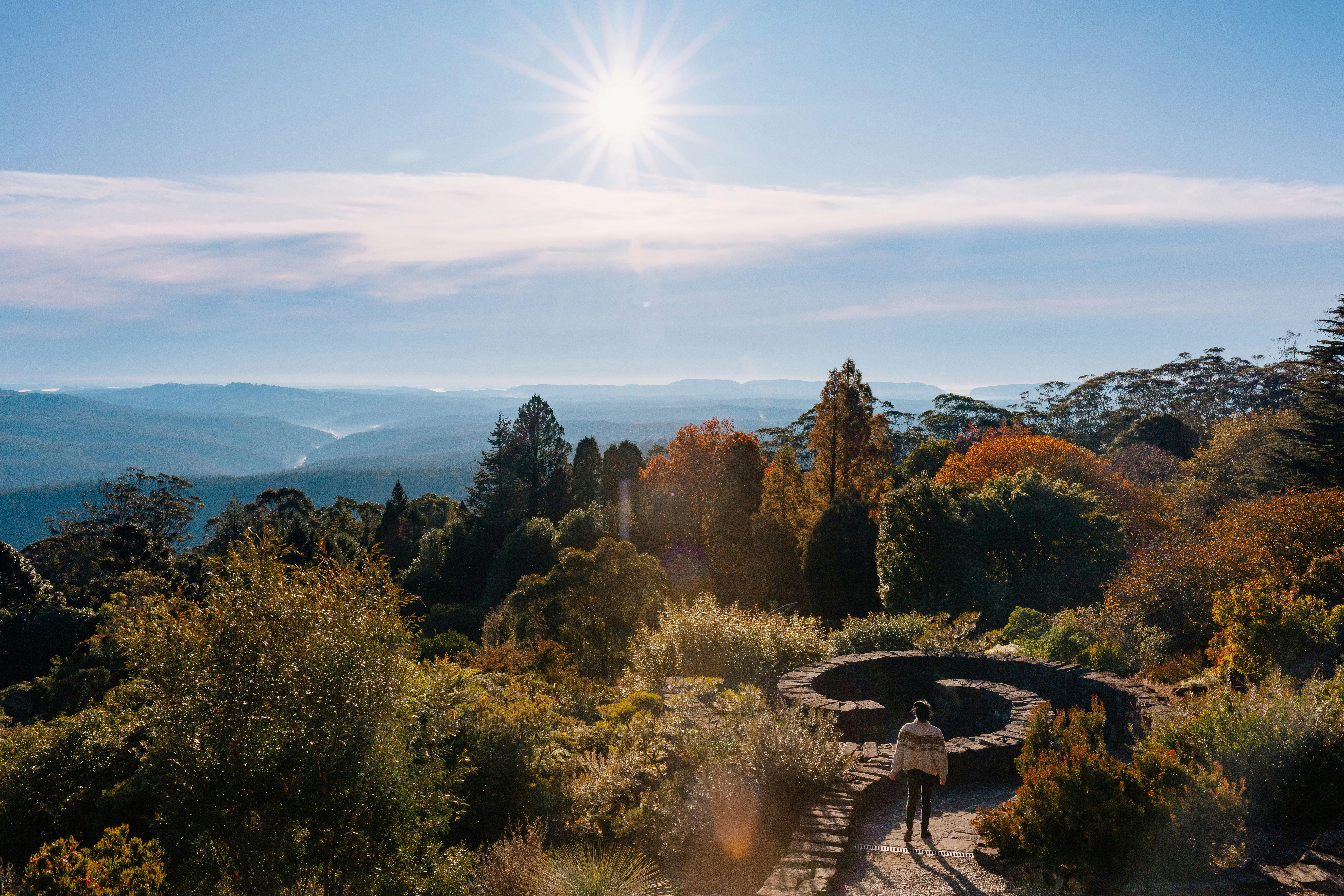Basalt rock spiral leading to the Rock Garden