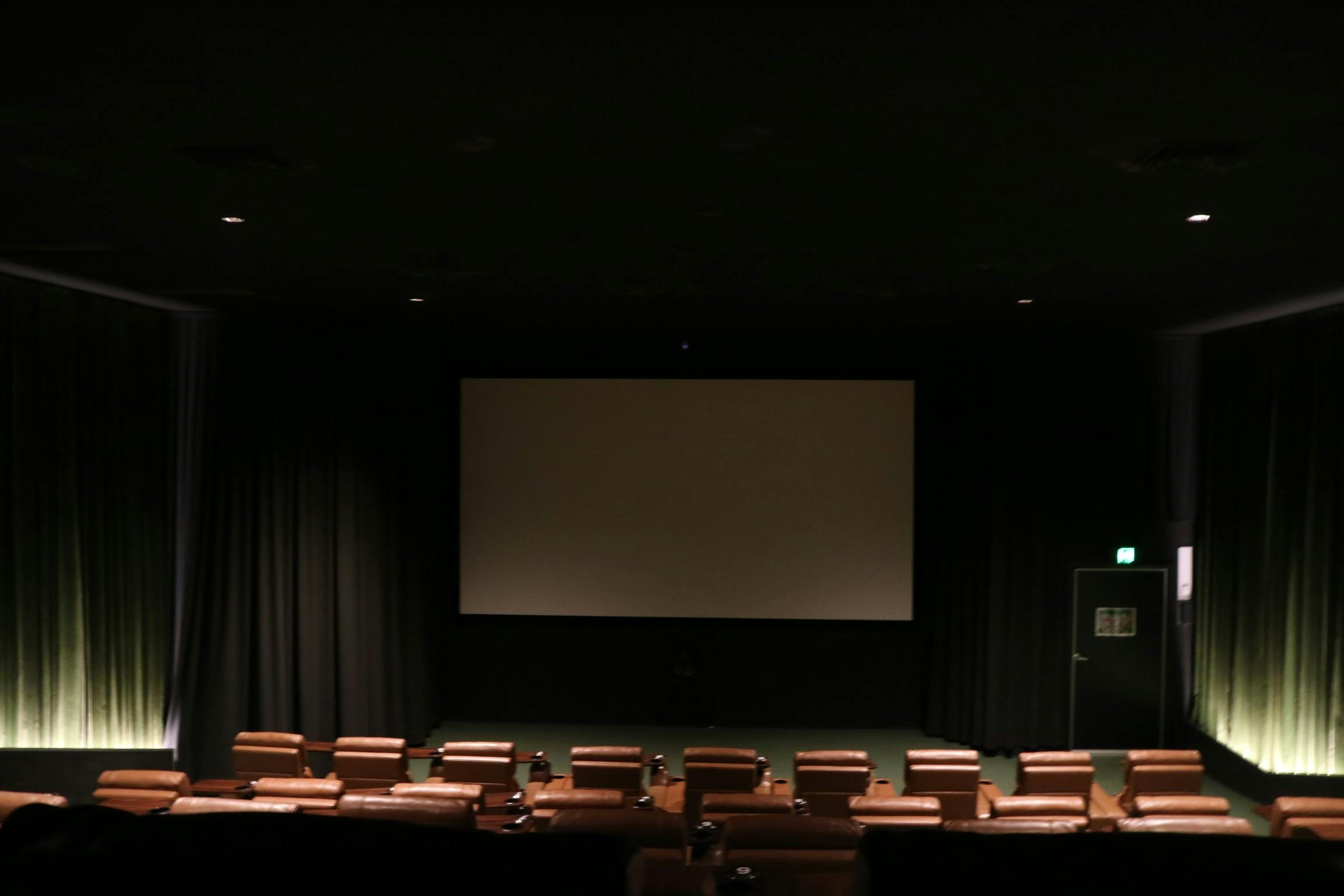 Cinema screen with deluxe seating