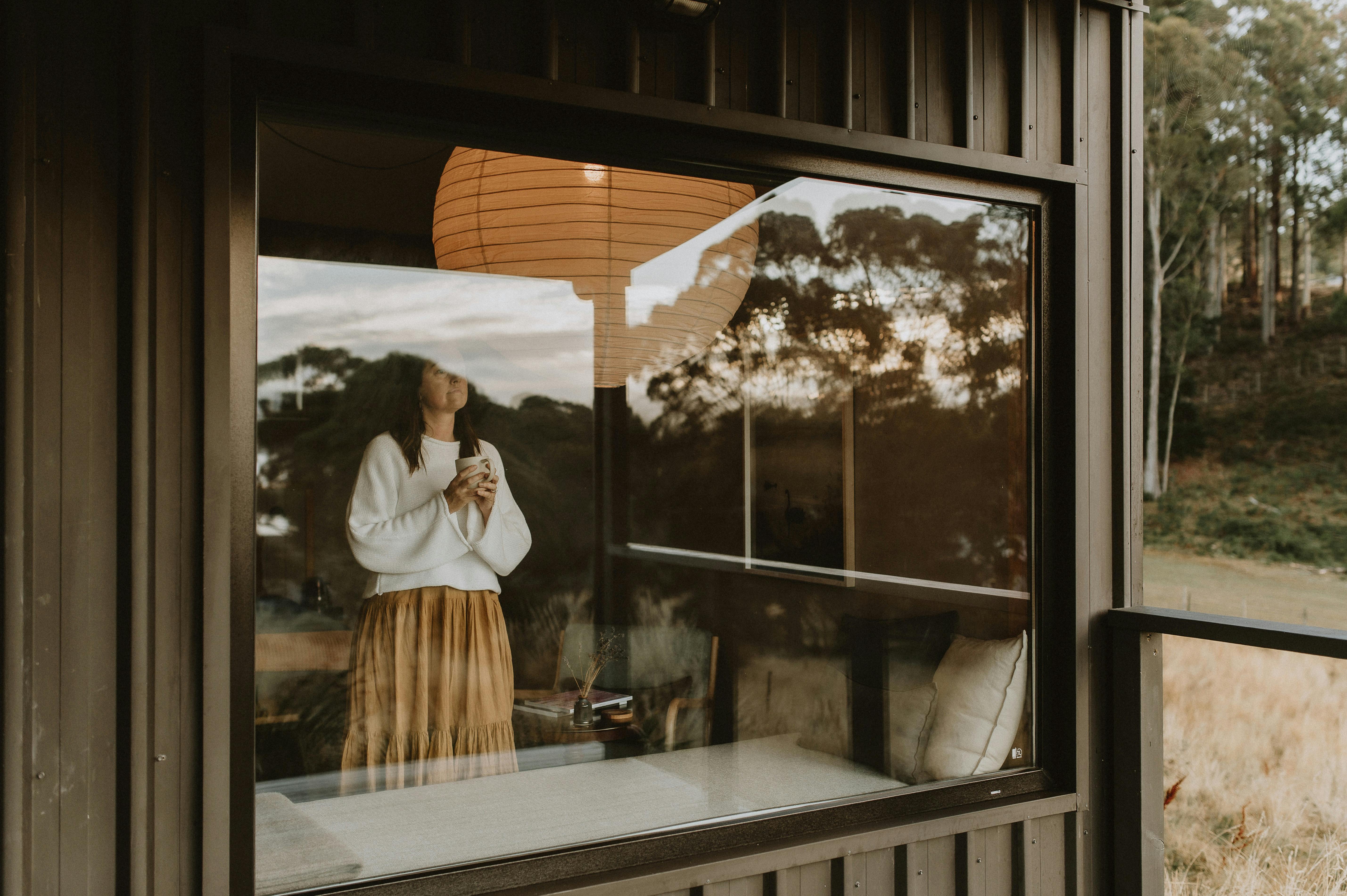 Lady  looking out a window