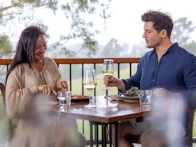 Dine n our lakeside restaurant overlooking the vineyards and bushland