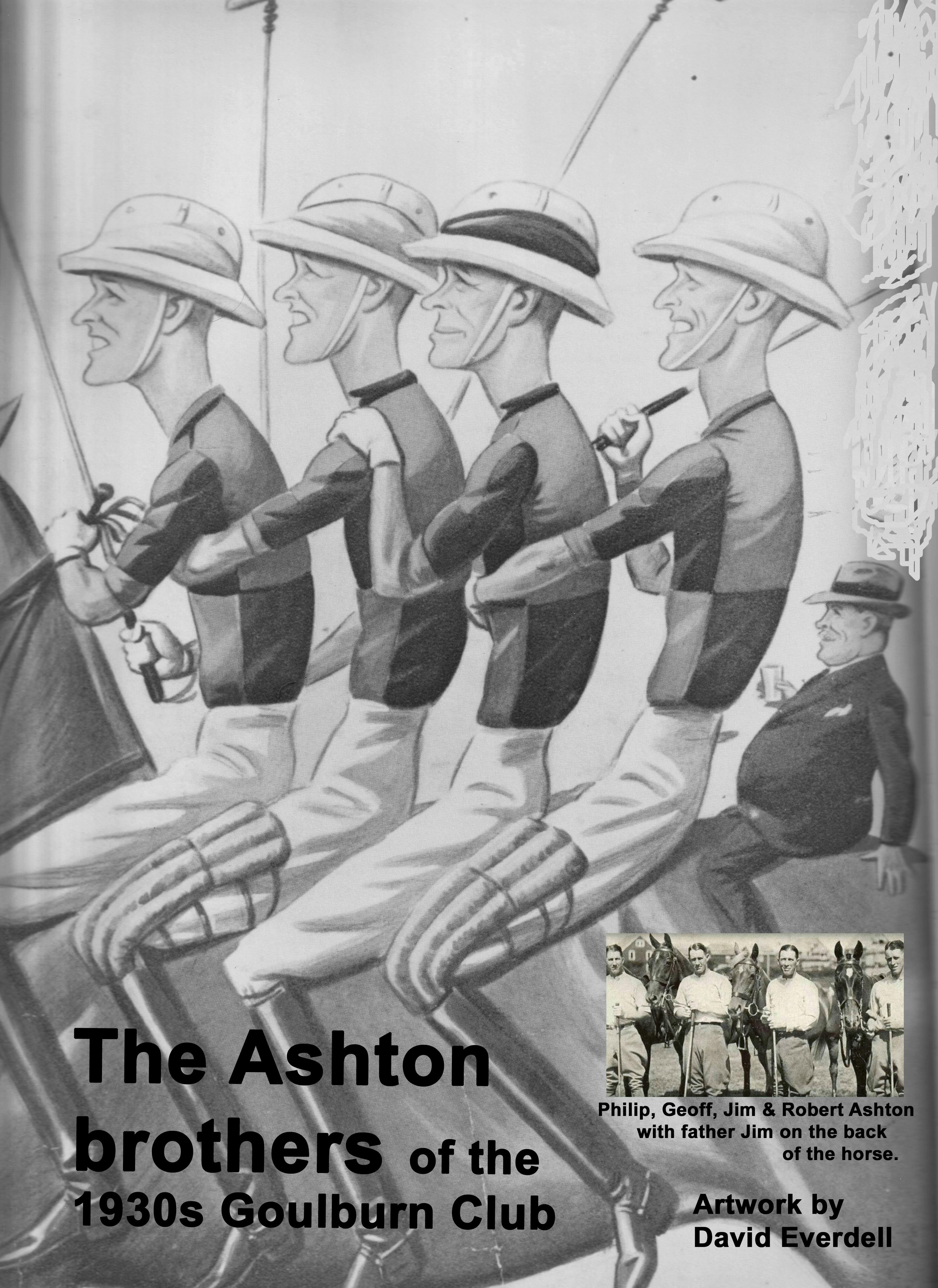 Punch cartoon of the famous Ashton polo team backed by their father in England 1930