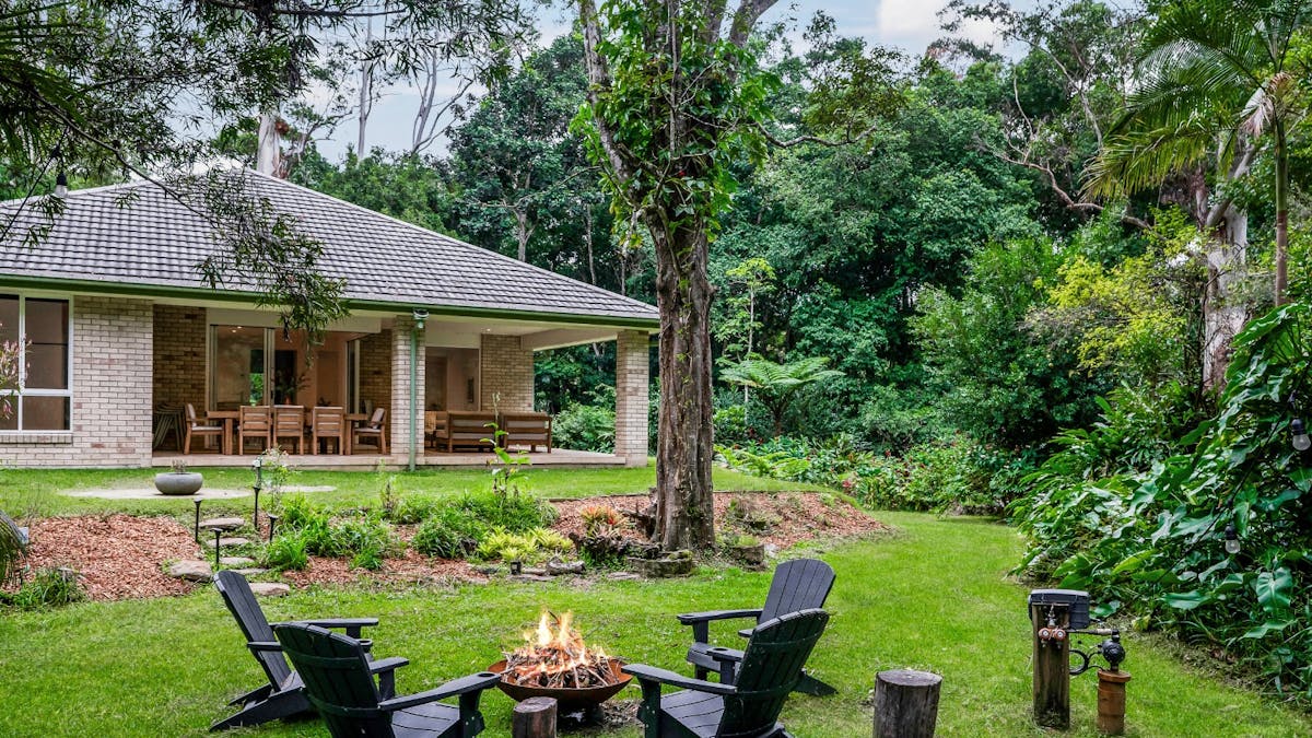 Outdoor firepit for evening fires and stargazing