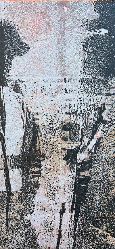 Alexander Boynes 'Reflections' 2025, ink, acrylic and enamel on birch board, 60 x 80cm Original.tif