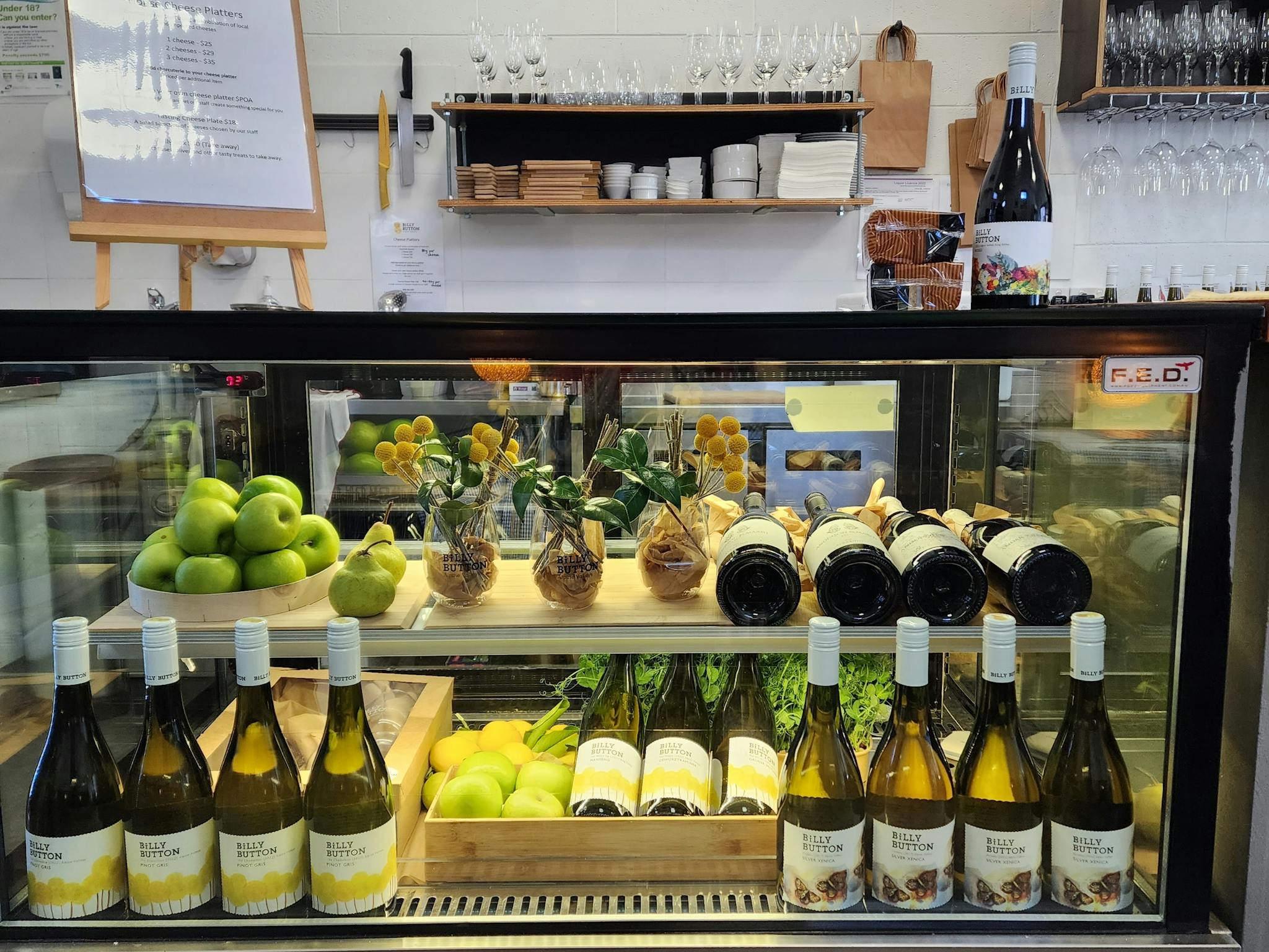 Local wines and local produce available