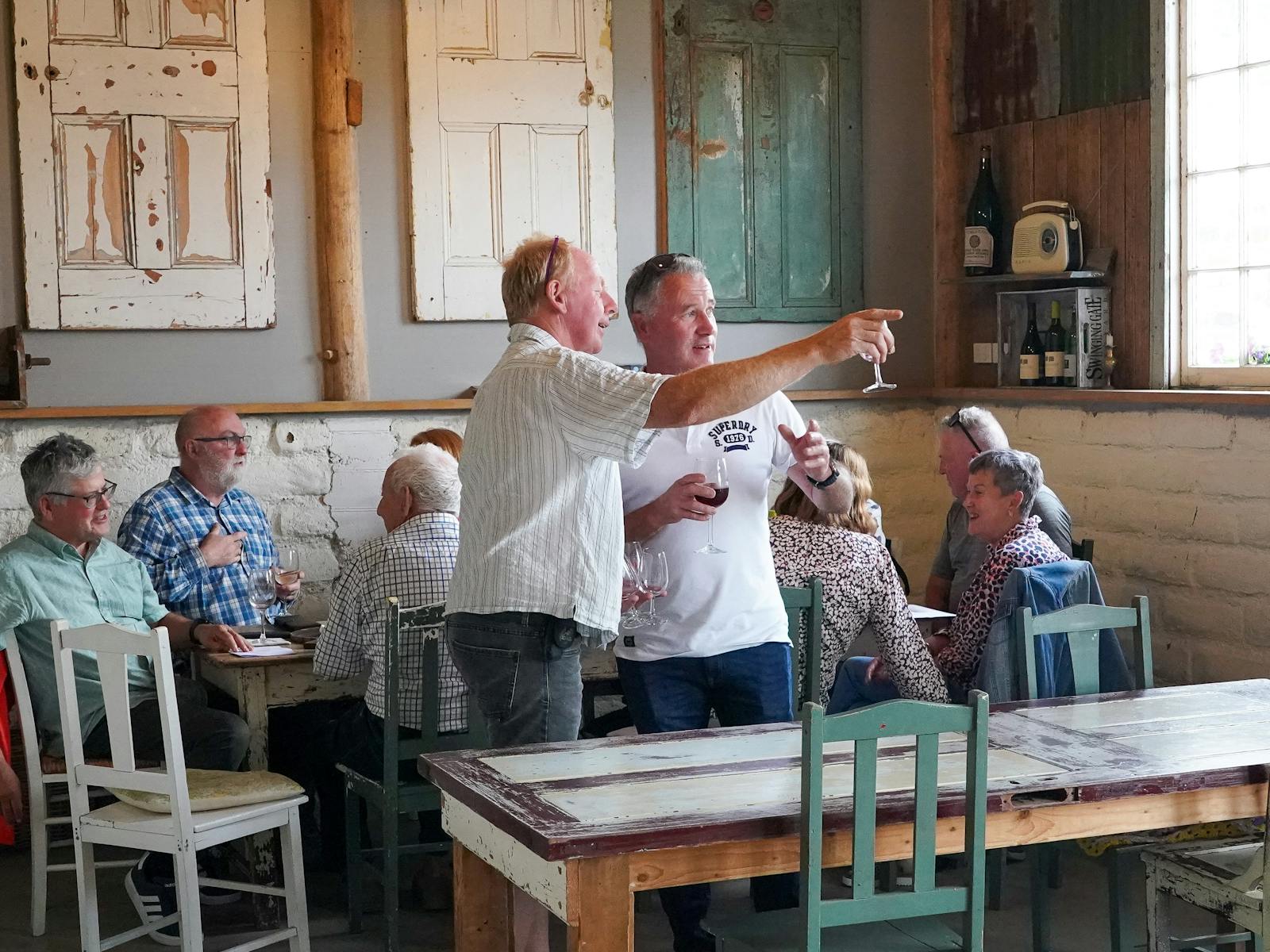 discussing the finer points of wine