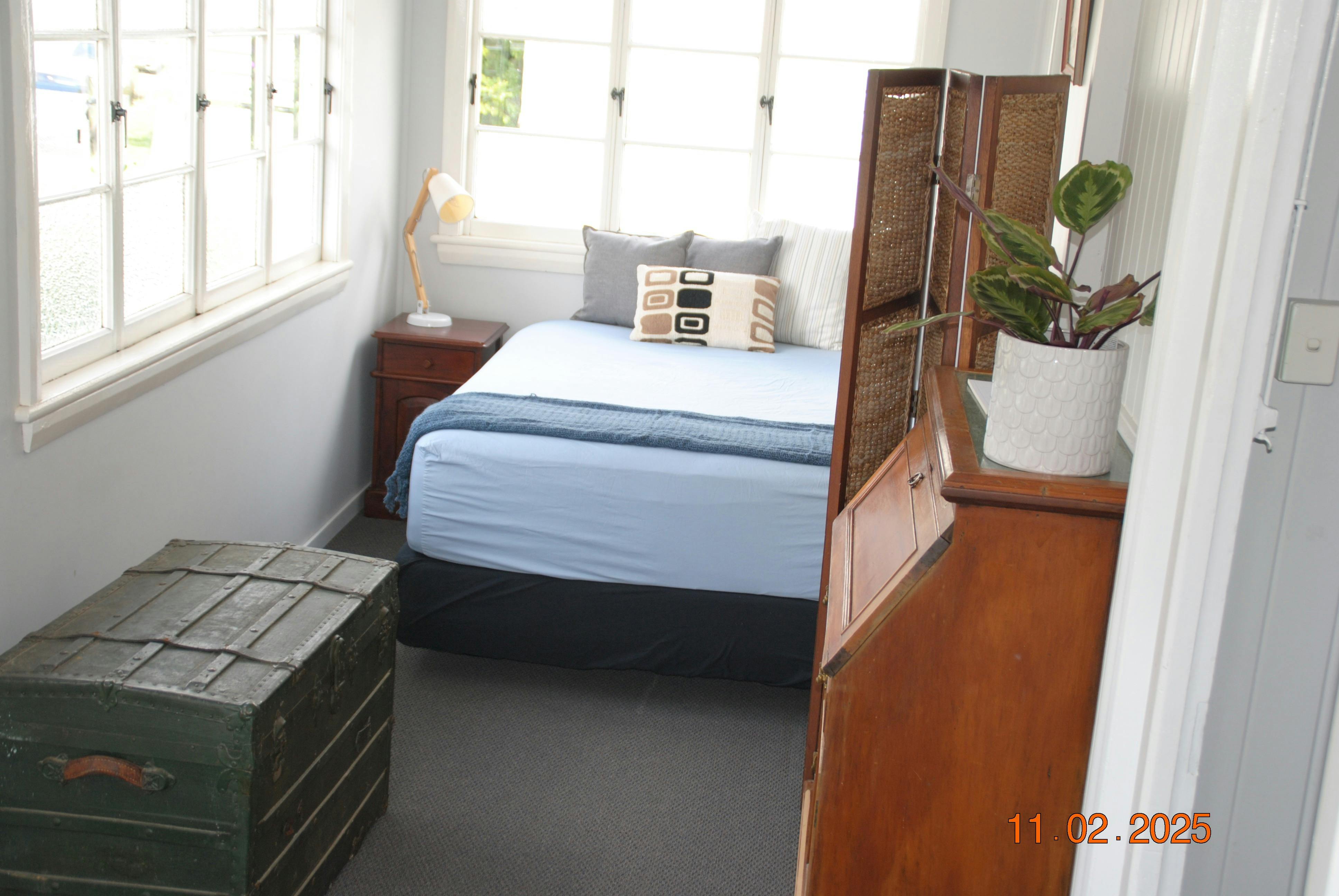 Bright and airy sleepout with double matress